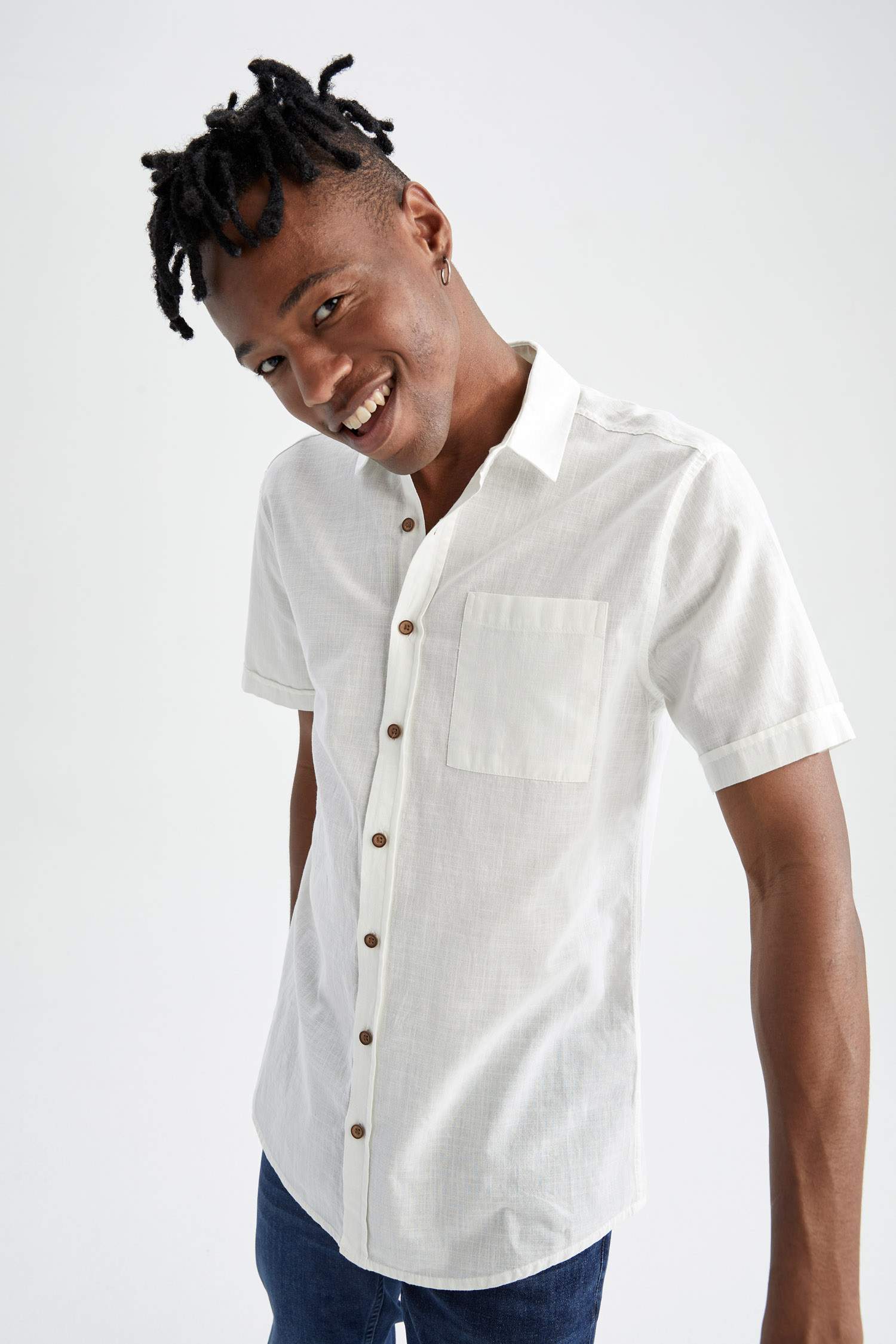 Slim Fit Basic Kısa Kollu Gömlek