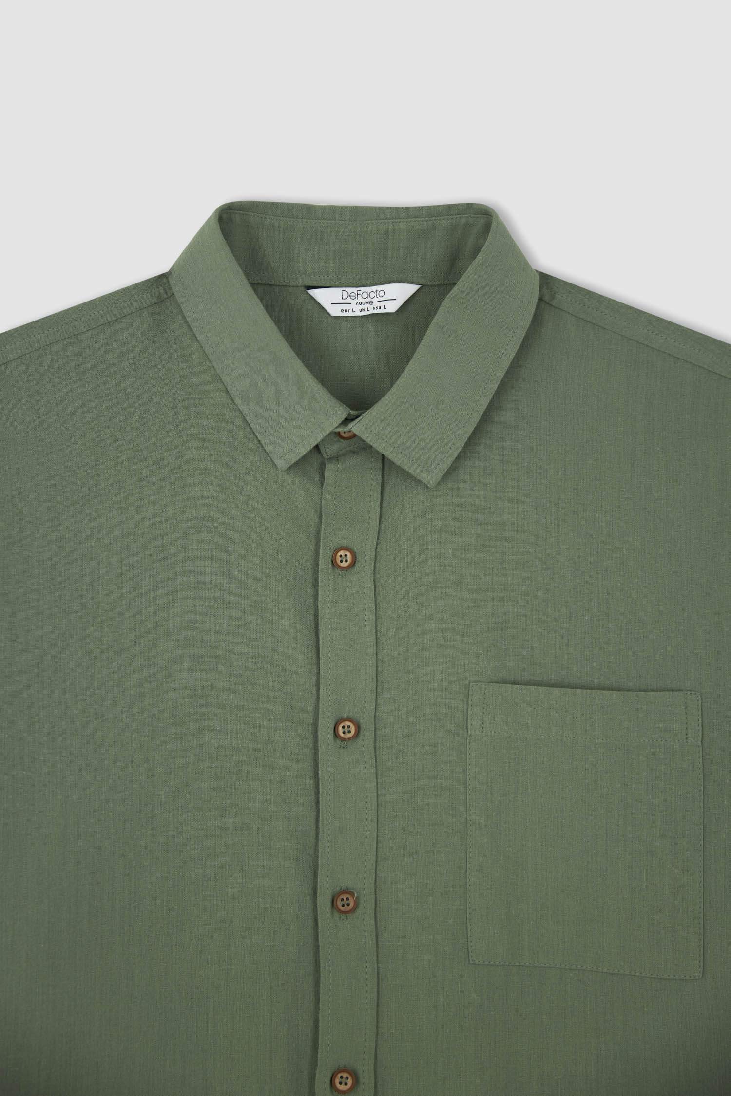 Slim Fit Basic Kısa Kollu Gömlek