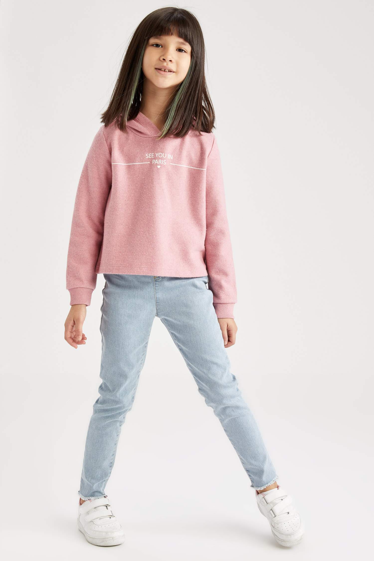 Kız Çocuk Regular Fit Kapüşonlu Sweatshirt