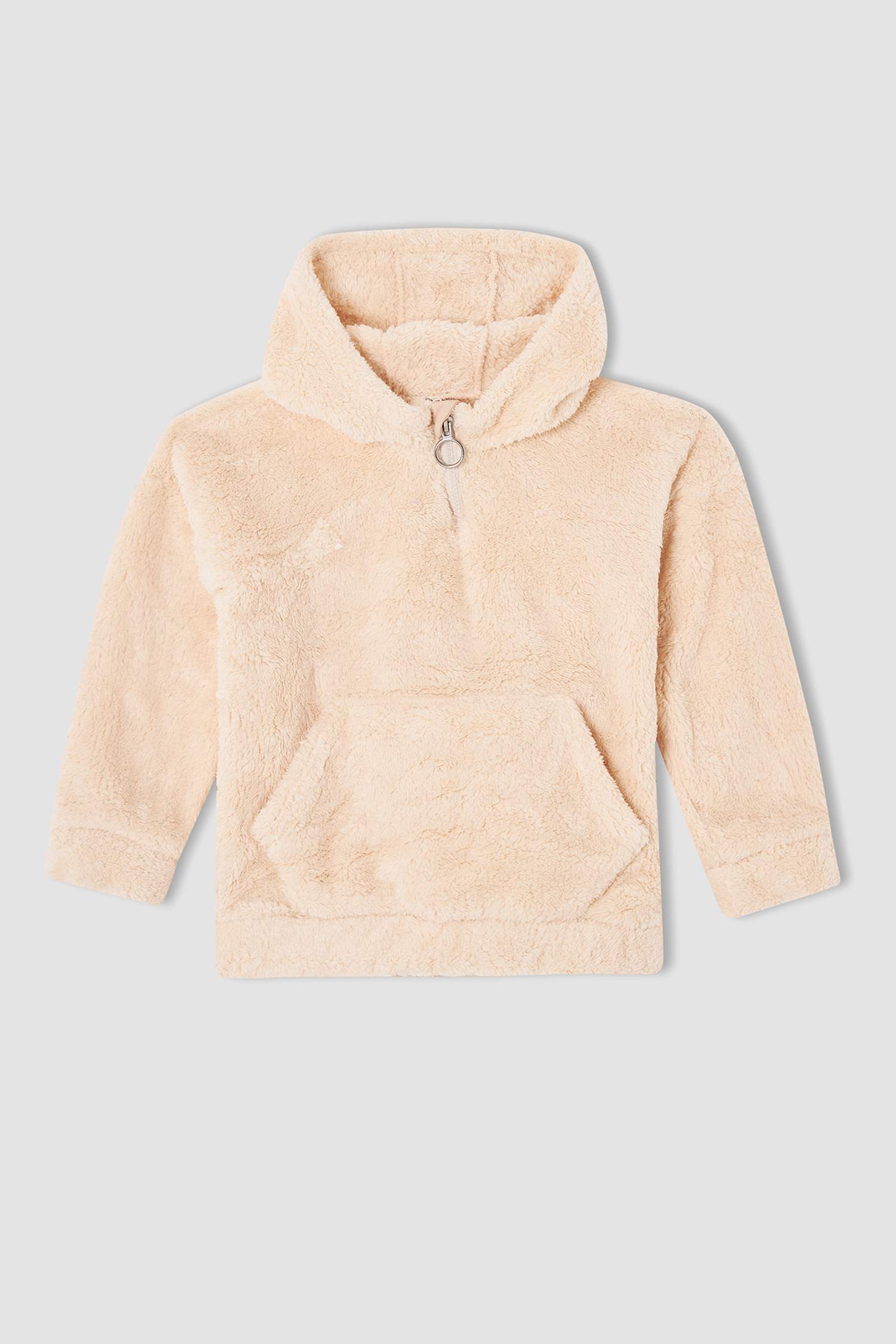 Kız Çocuk Regular Fit Kapüşonlu İçi Yumuşak Tüylü Sweatshirt