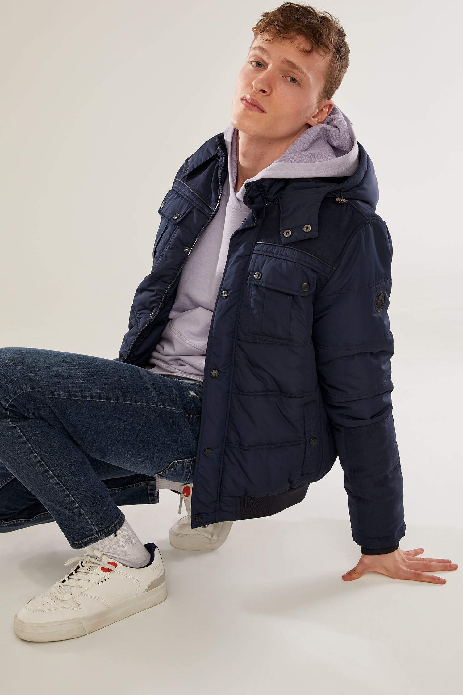 Slim Fit Kapüşonlu Kalın Mont