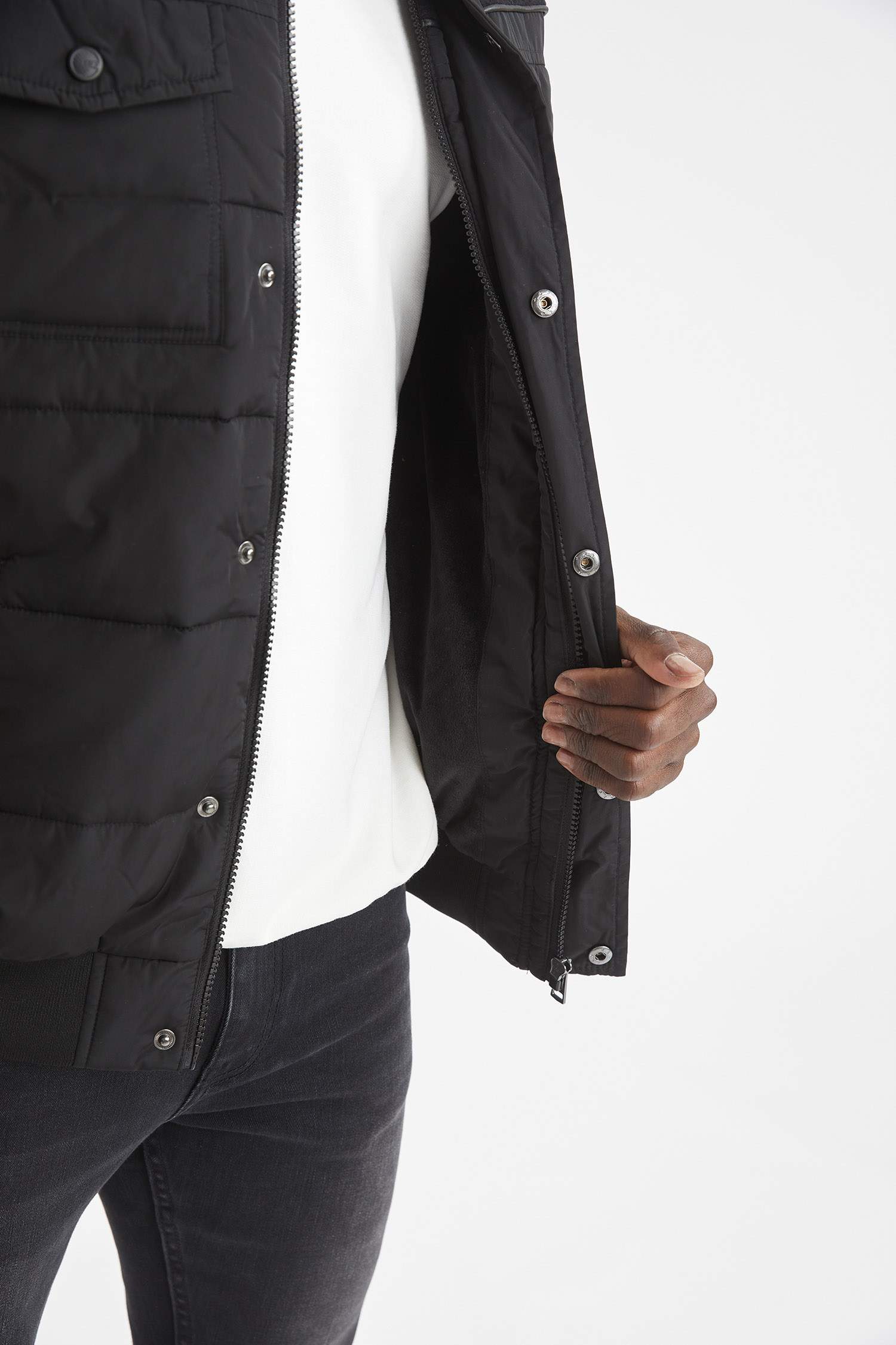 Slim Fit Kapüşonlu Kalın Mont