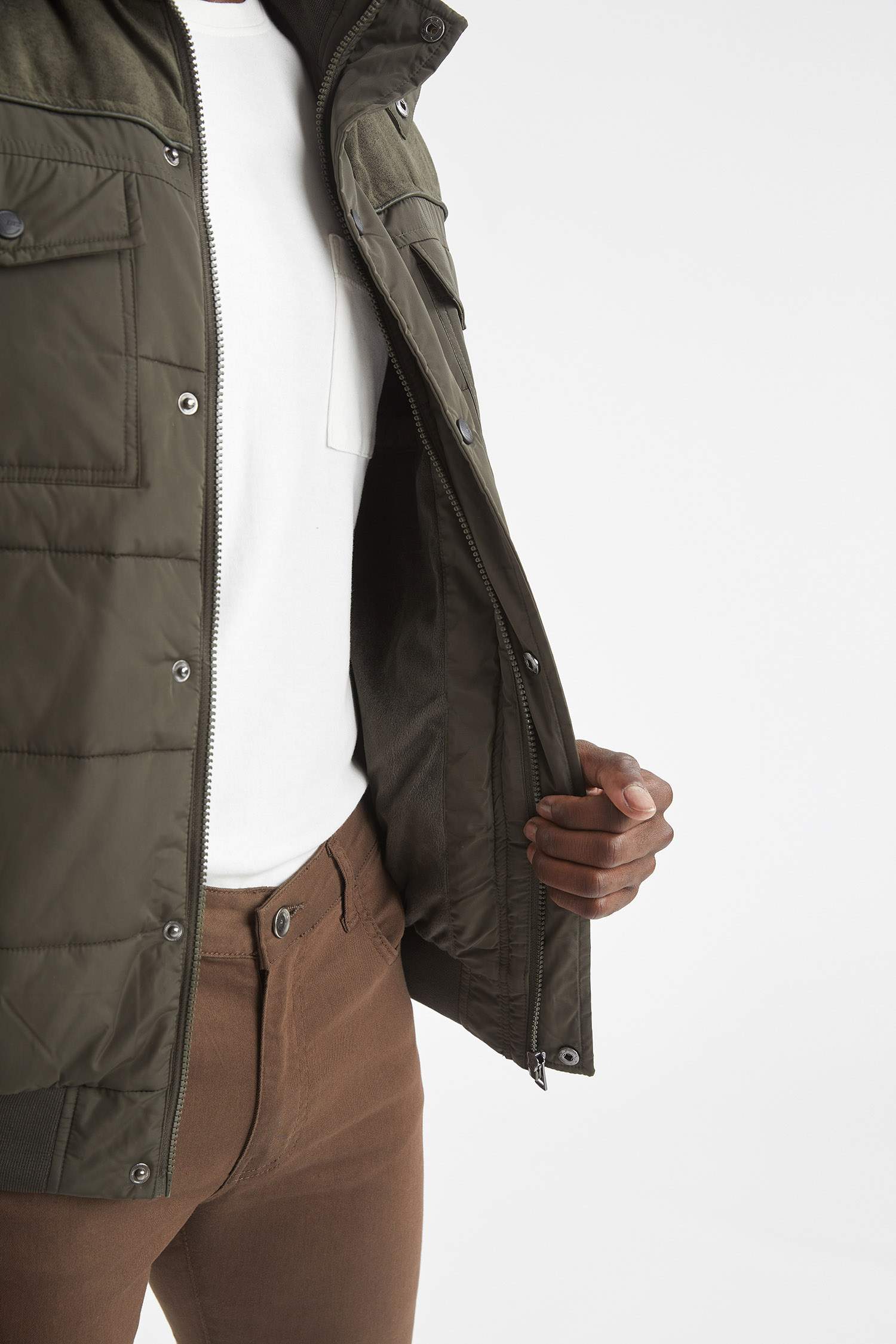 Slim Fit Çıkarılabilir Kapüşonlu Polar Astarlı Isı Yalıtımlı Suni Kürklü Kalın Mont
