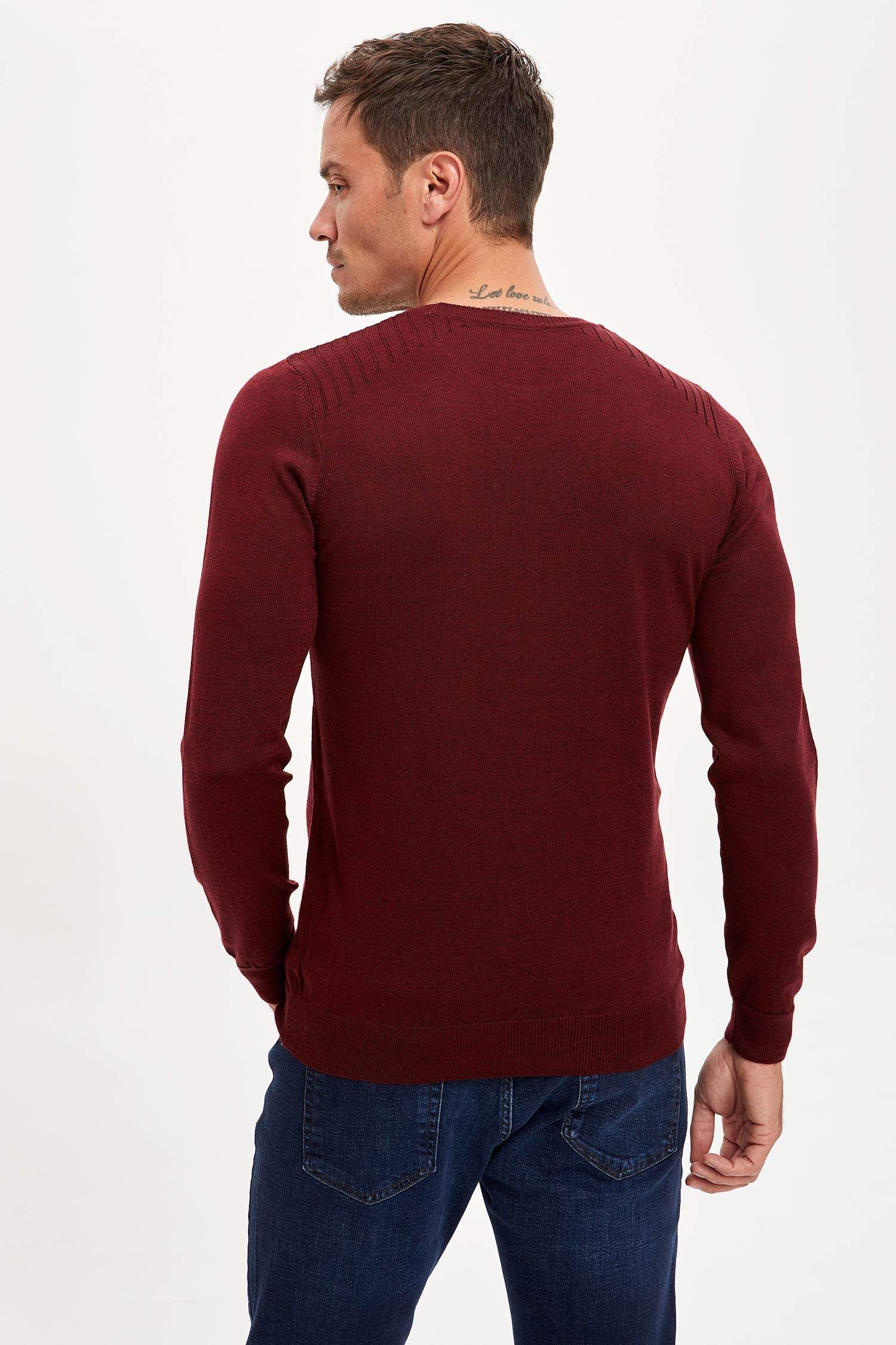 Bisiklet Yaka Slim Fit Triko Kazak