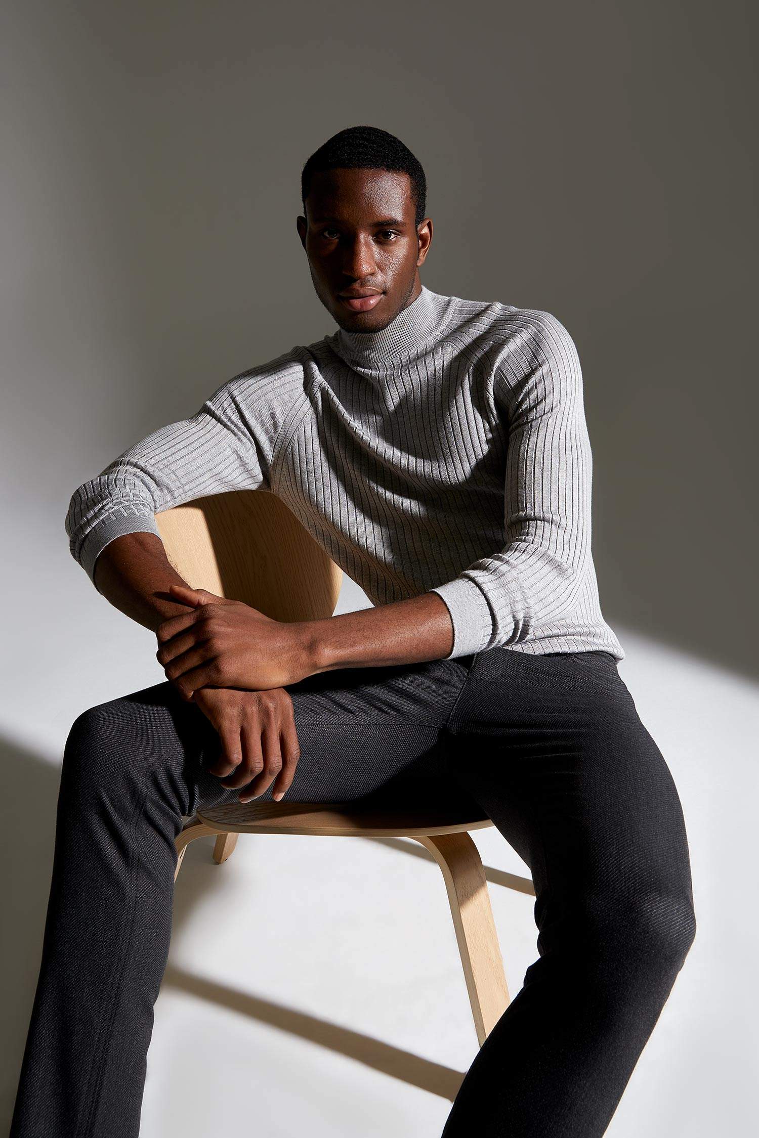 Slim Fit Balıkçı Yaka Boğazlı Triko Kazak