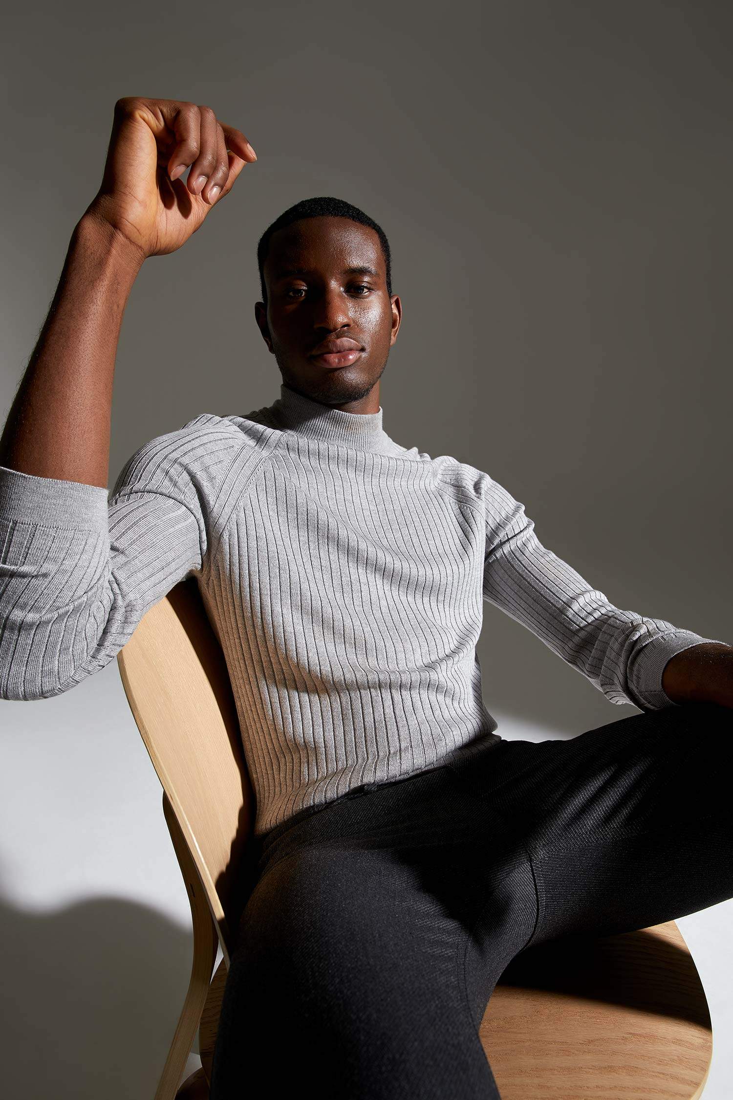 Slim Fit Balıkçı Yaka Boğazlı Triko Kazak