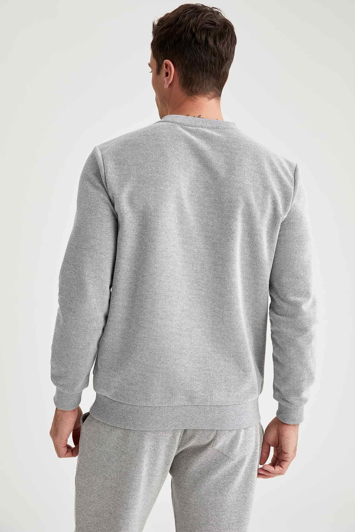 Regular Fit Bisiklet Yaka Uzun Kollu Sweatshirt