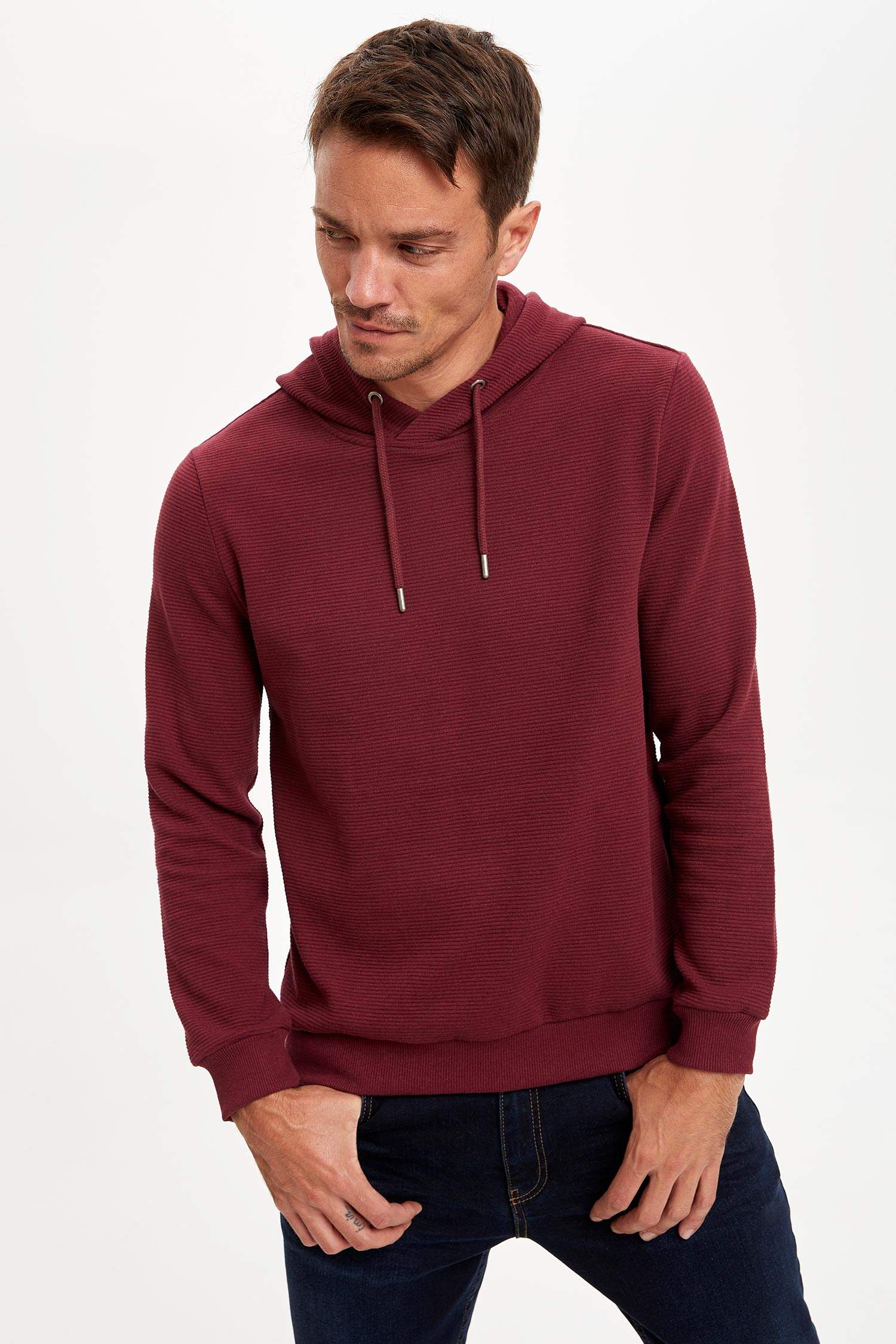 Regular Fit Kapüşonlu Uzun Kollu Sweatshirt