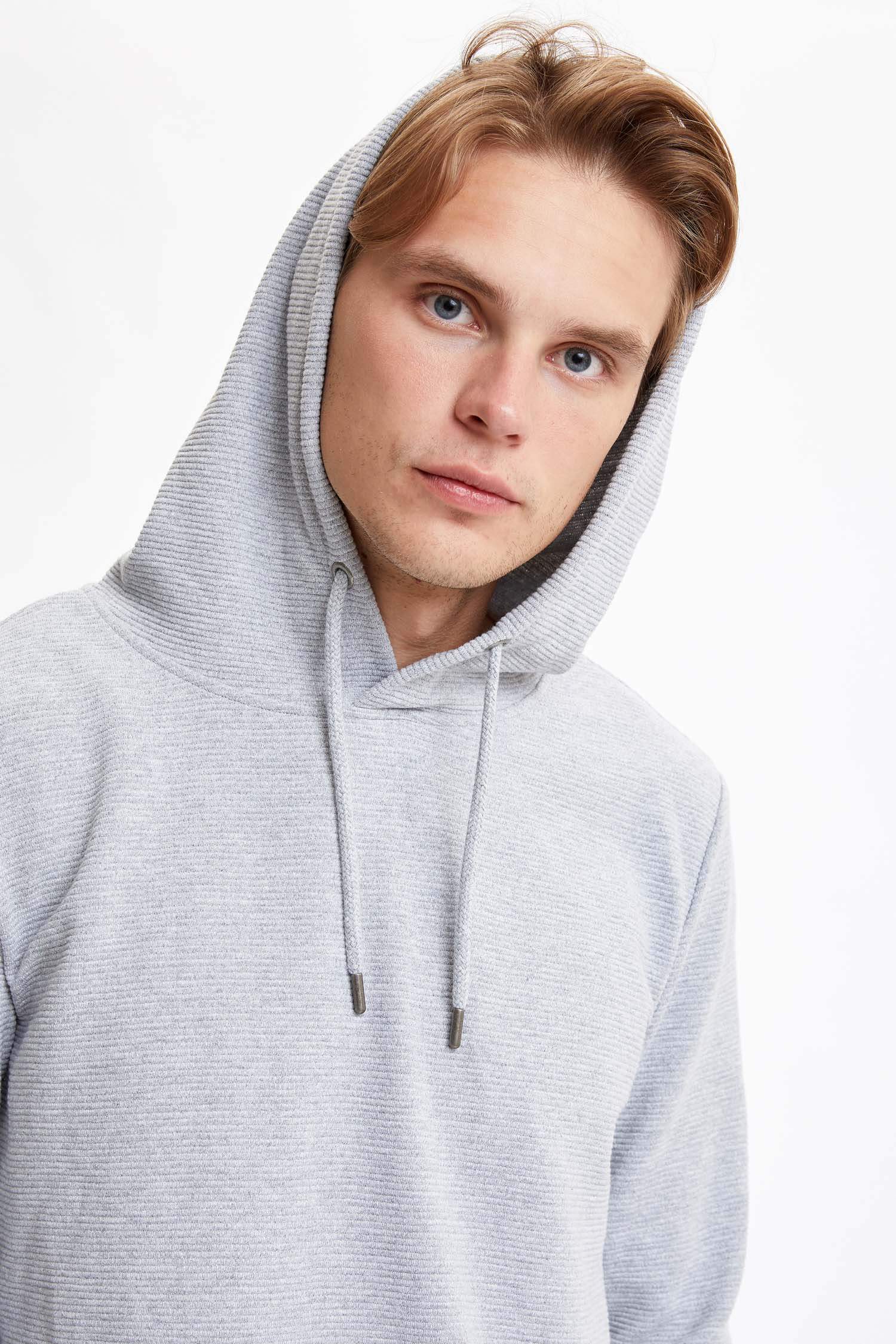Regular Fit Kapüşonlu Uzun Kollu Sweatshirt