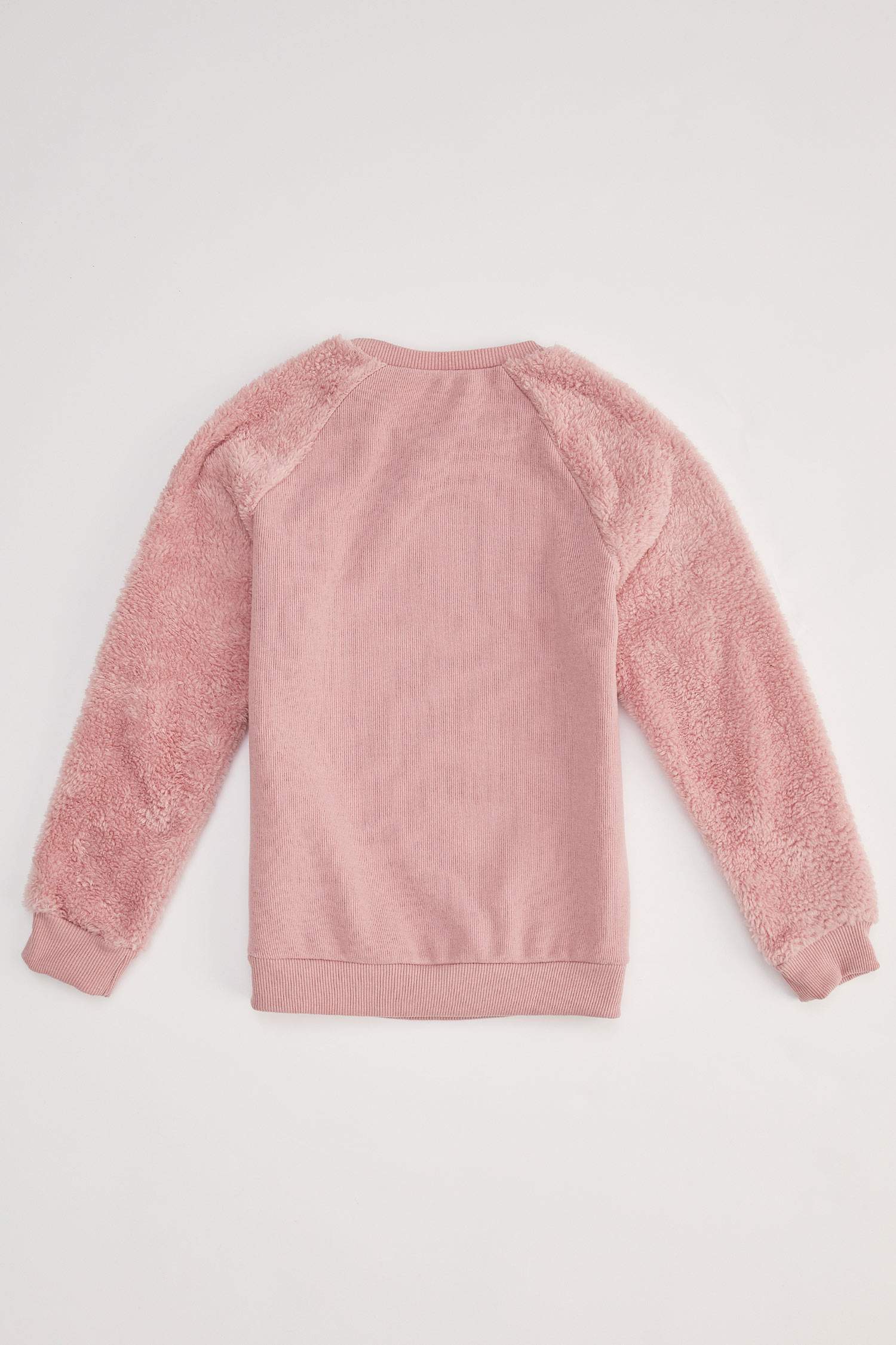 Kız Çocuk Yazı Baskılı Selanik Kumaş Sweatshirt