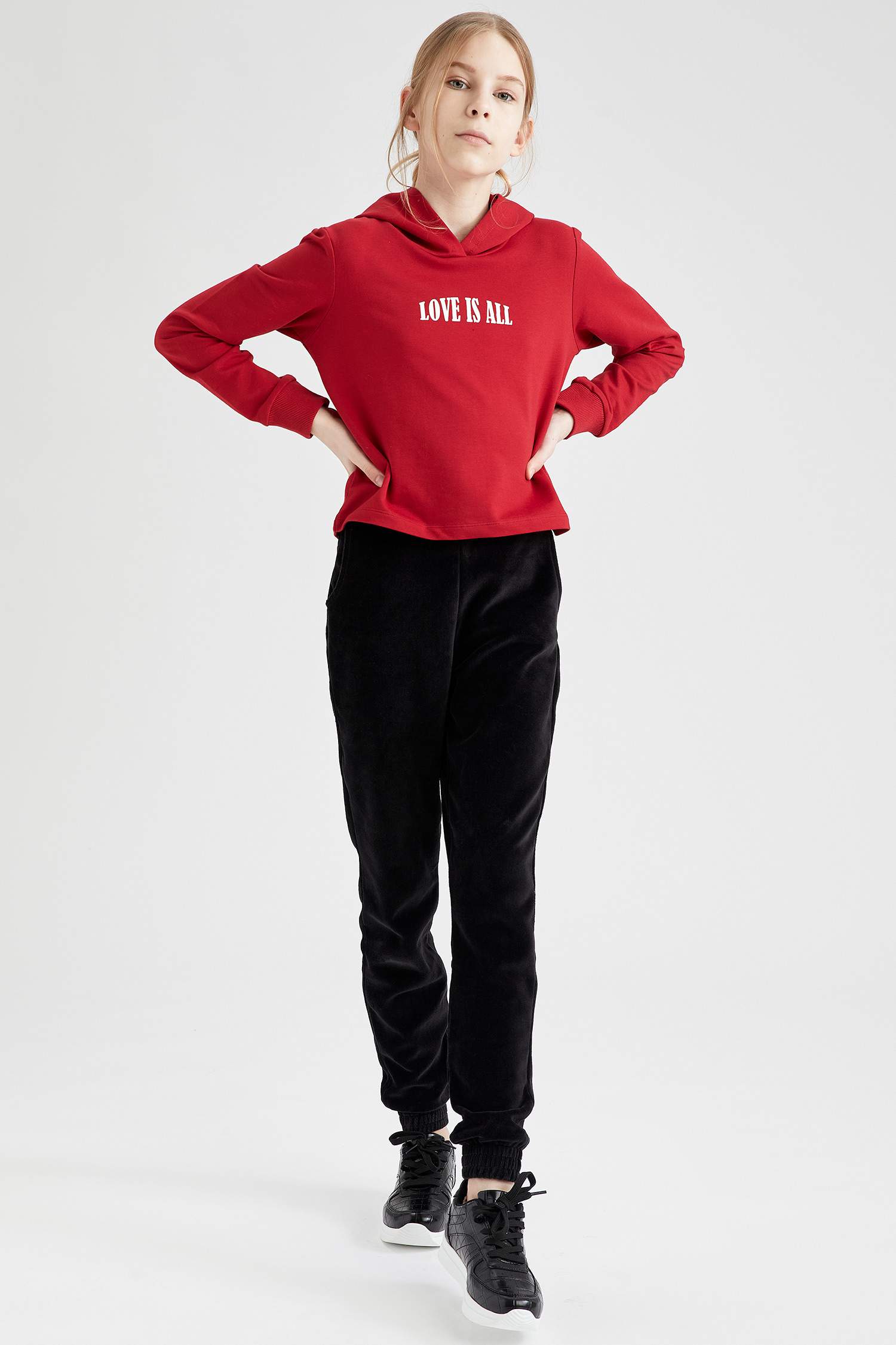 Kız Çocuk Yazı Baskılı Sweatshirt