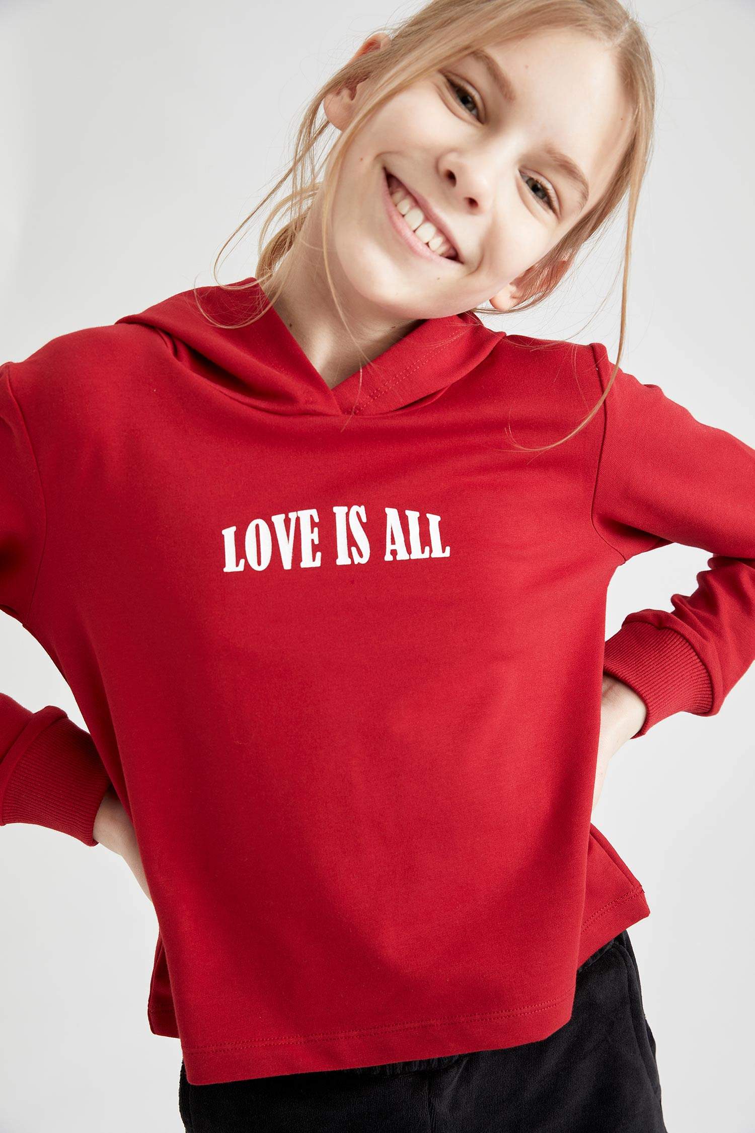 Kız Çocuk Yazı Baskılı Sweatshirt