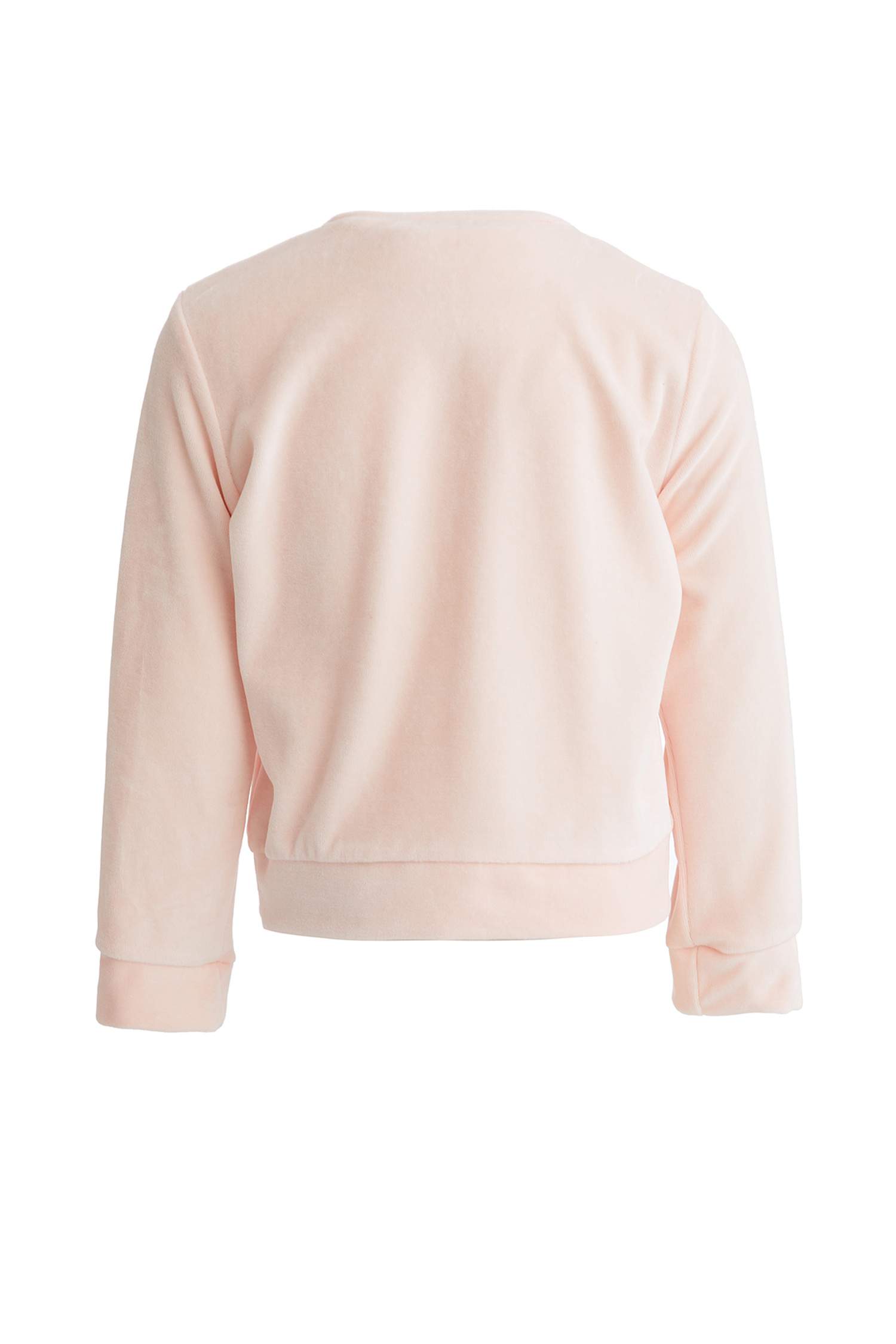 Kız Çocuk Yazı Baskılı Crop Kadife Sweatshirt