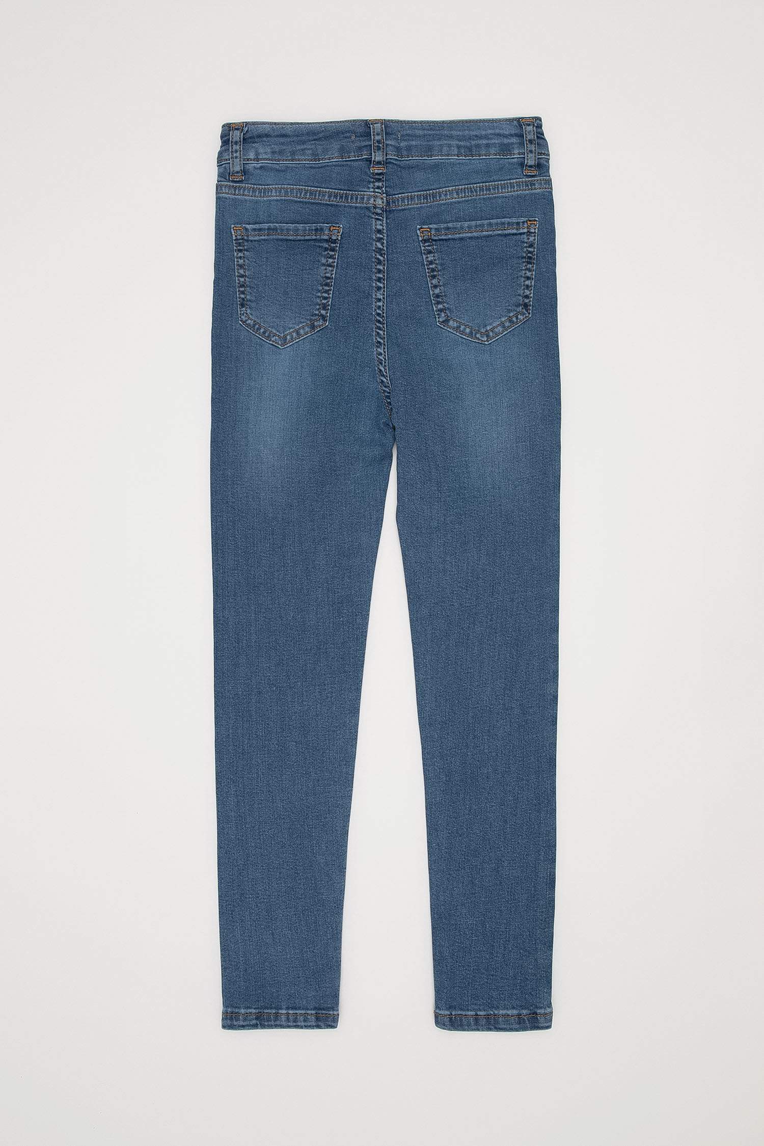 Kız Çocuk Skınny Fit Yıpratma Detaylı Jean Pantolon
