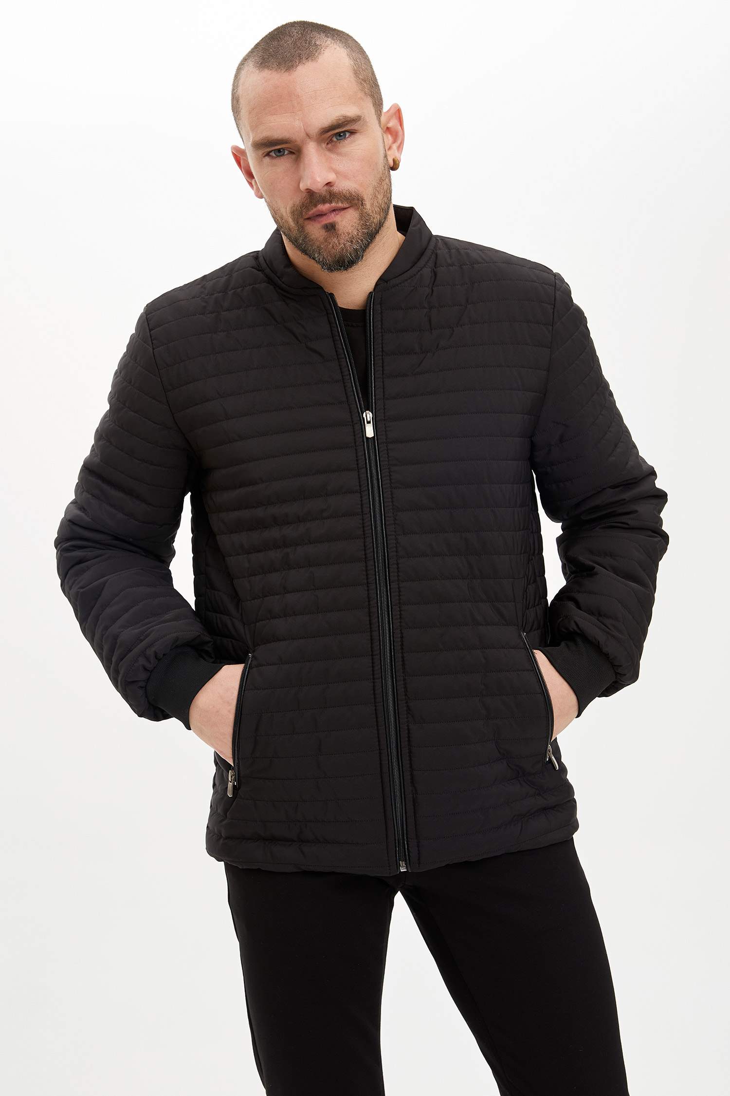 Slim Fit Basic Kolej Yaka Bomber Mevsimlik İnce Mont