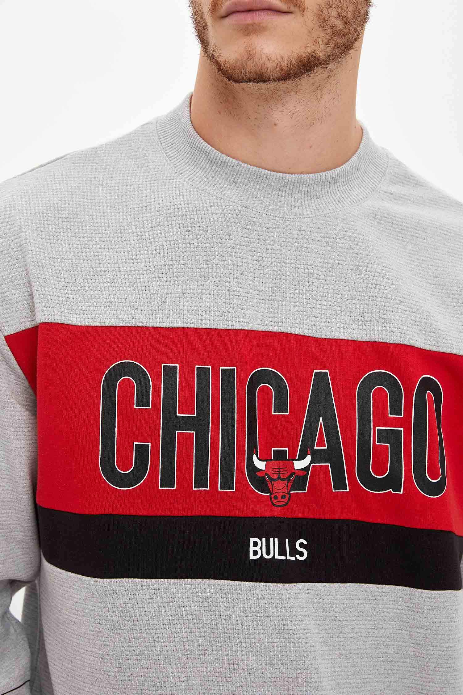 NBA Chicago Bulls Lisanslı Unisex Oversize Fit Sweatshirt