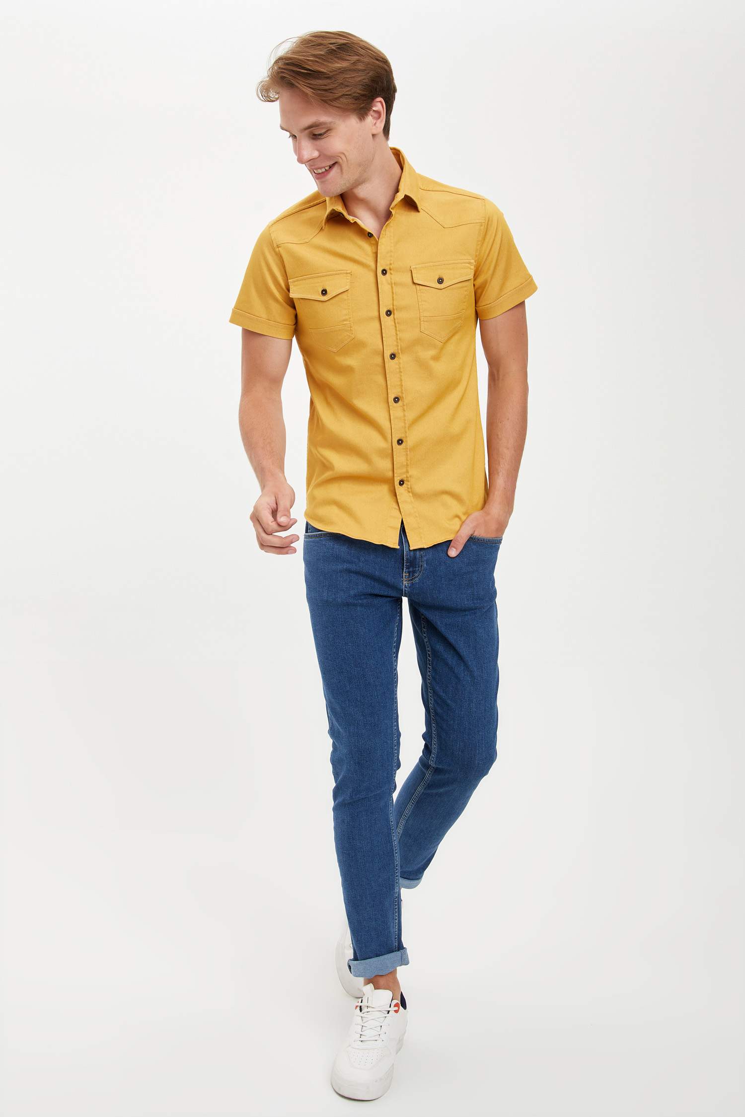 Çift Cepli Slim Fit Gömlek
