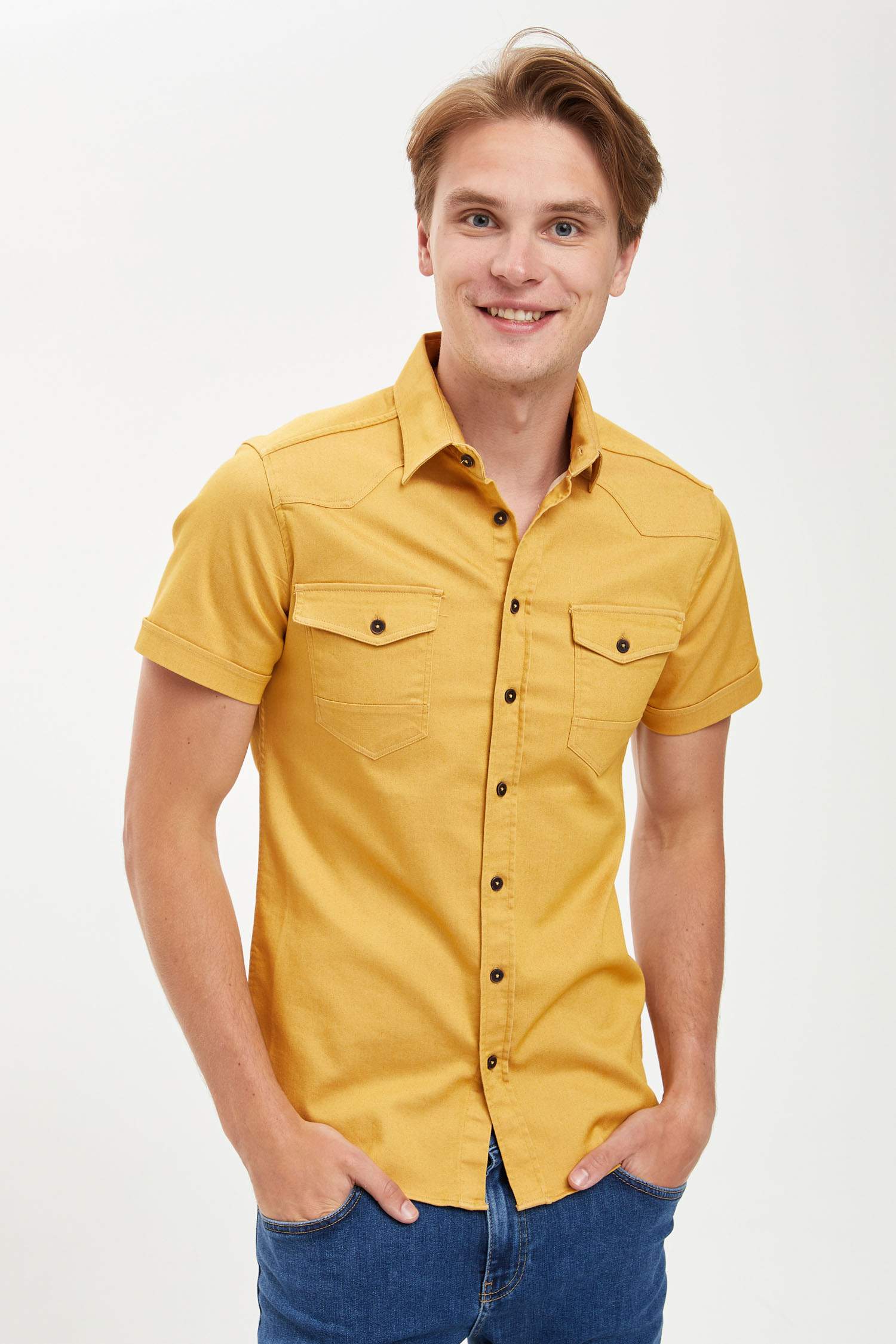 Çift Cepli Slim Fit Gömlek