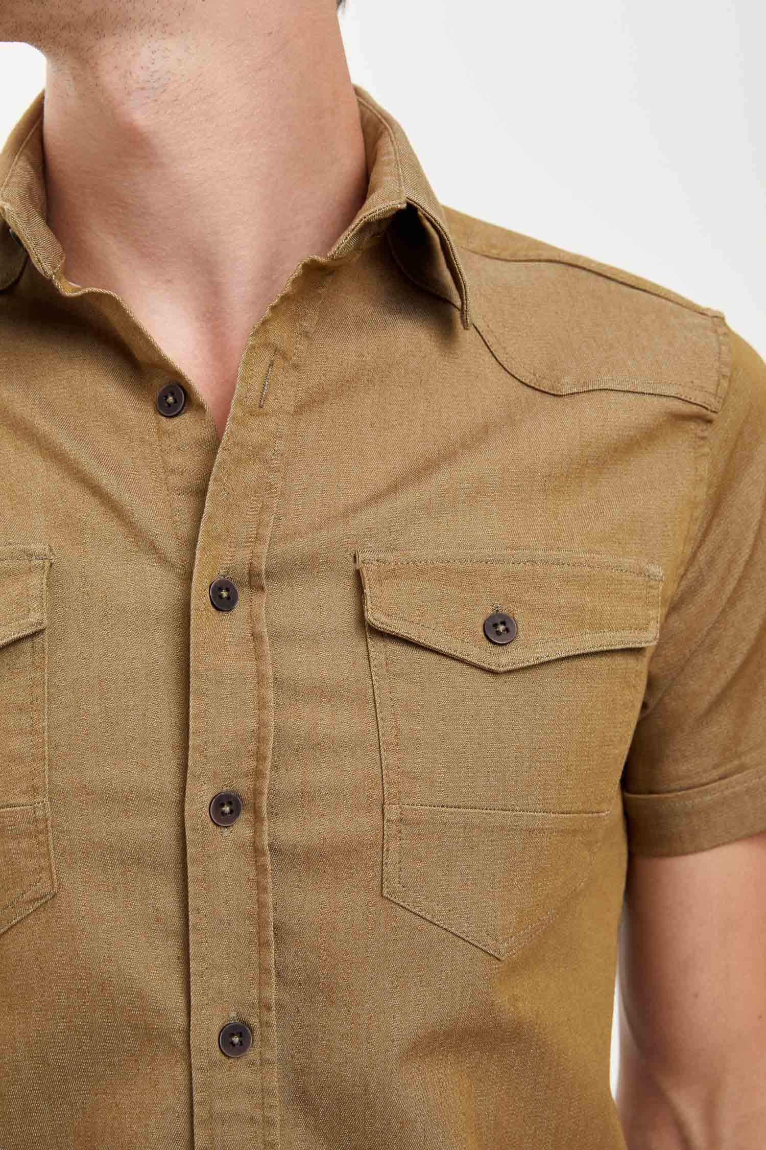 Çift Cepli Slim Fit Gömlek