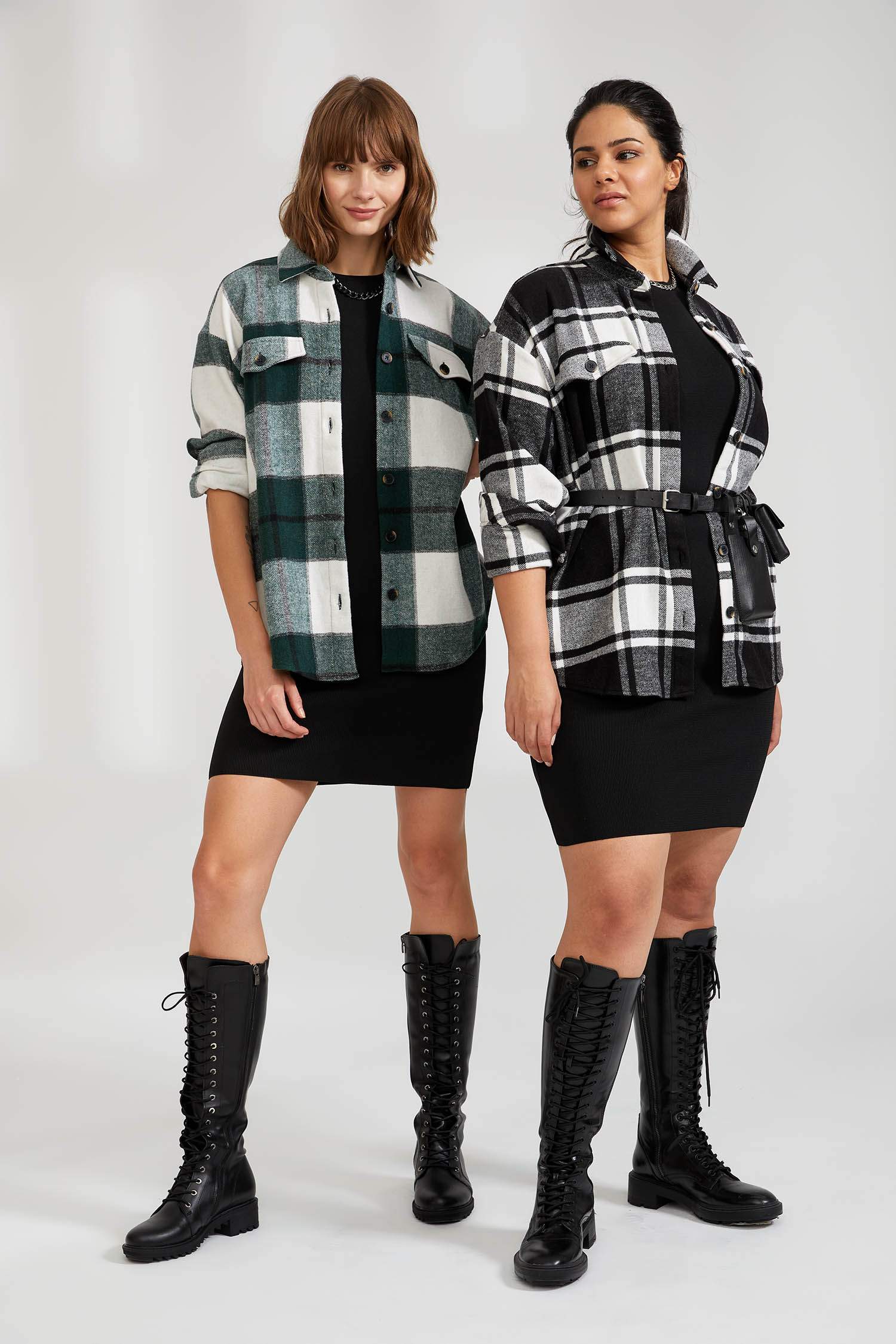 Retro Ekoseli Oversize Fit Oduncu Gömlek