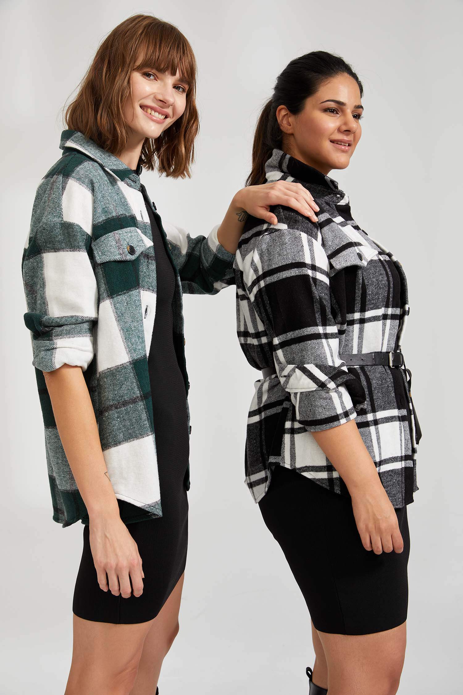 Retro Ekoseli Oversize Fit Oduncu Gömlek