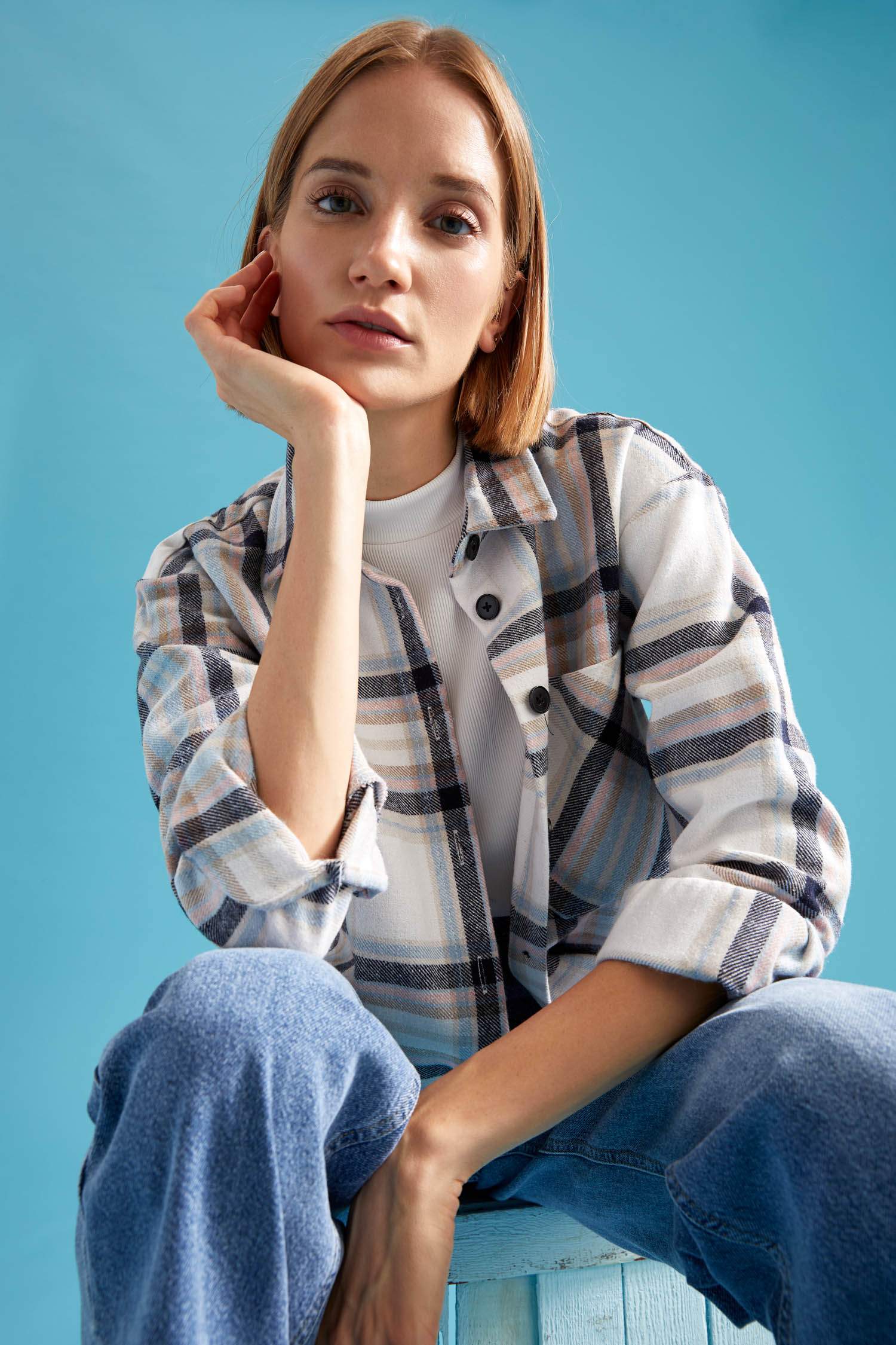 Retro Ekoseli Oversize Fit Oduncu Gömlek