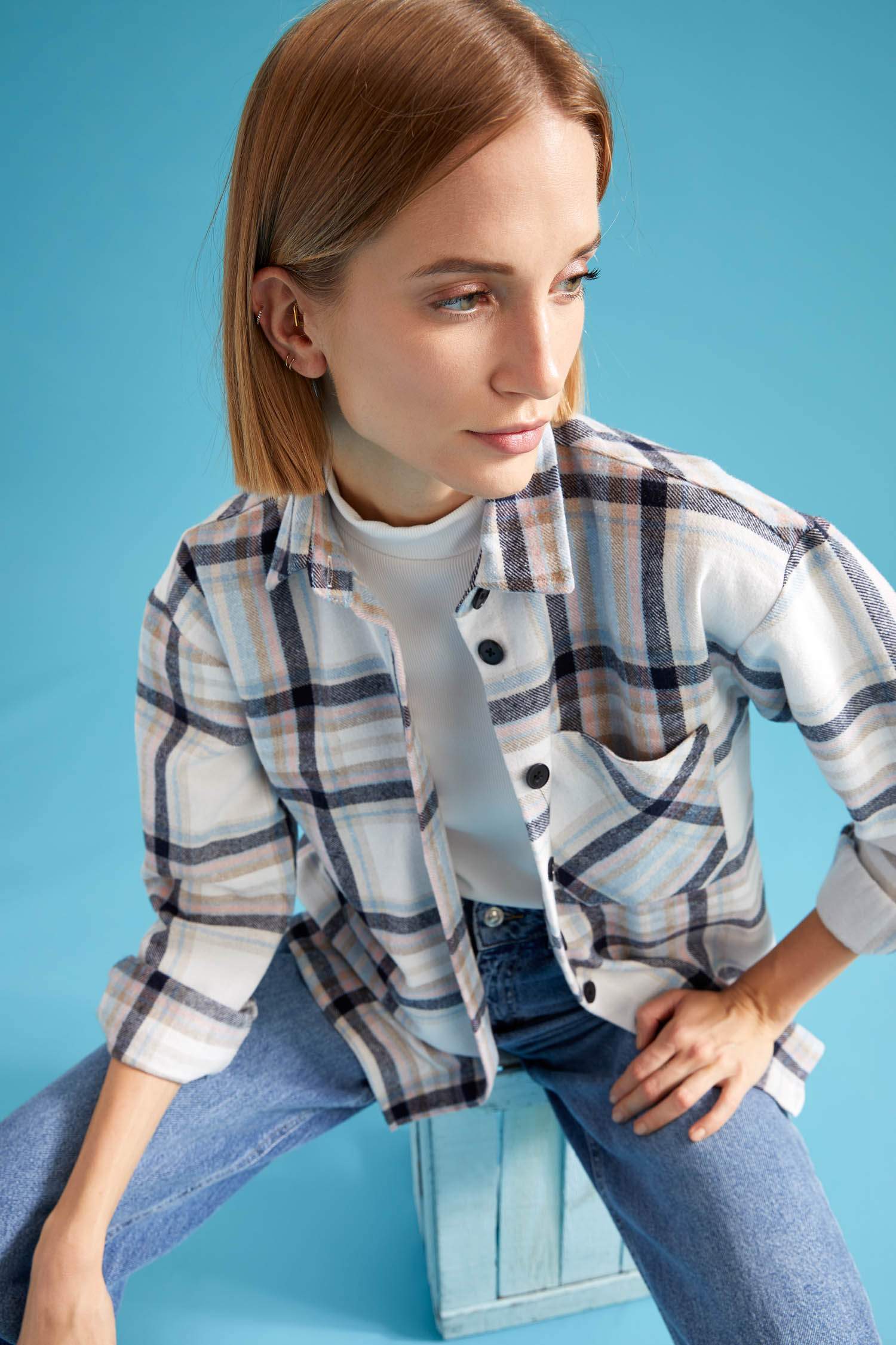Retro Ekoseli Oversize Fit Oduncu Gömlek