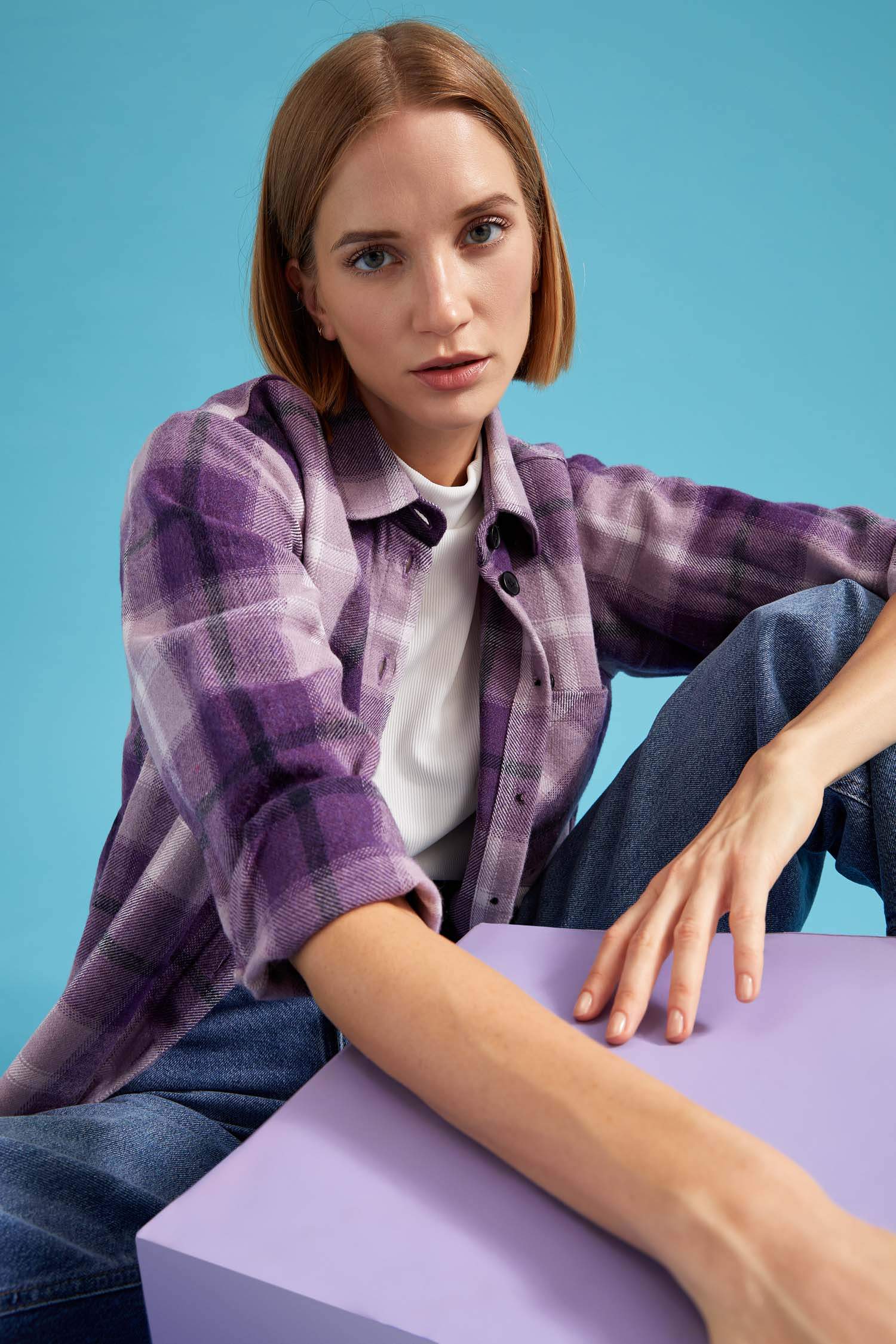 Retro Ekoseli Oversize Fit Oduncu Gömlek