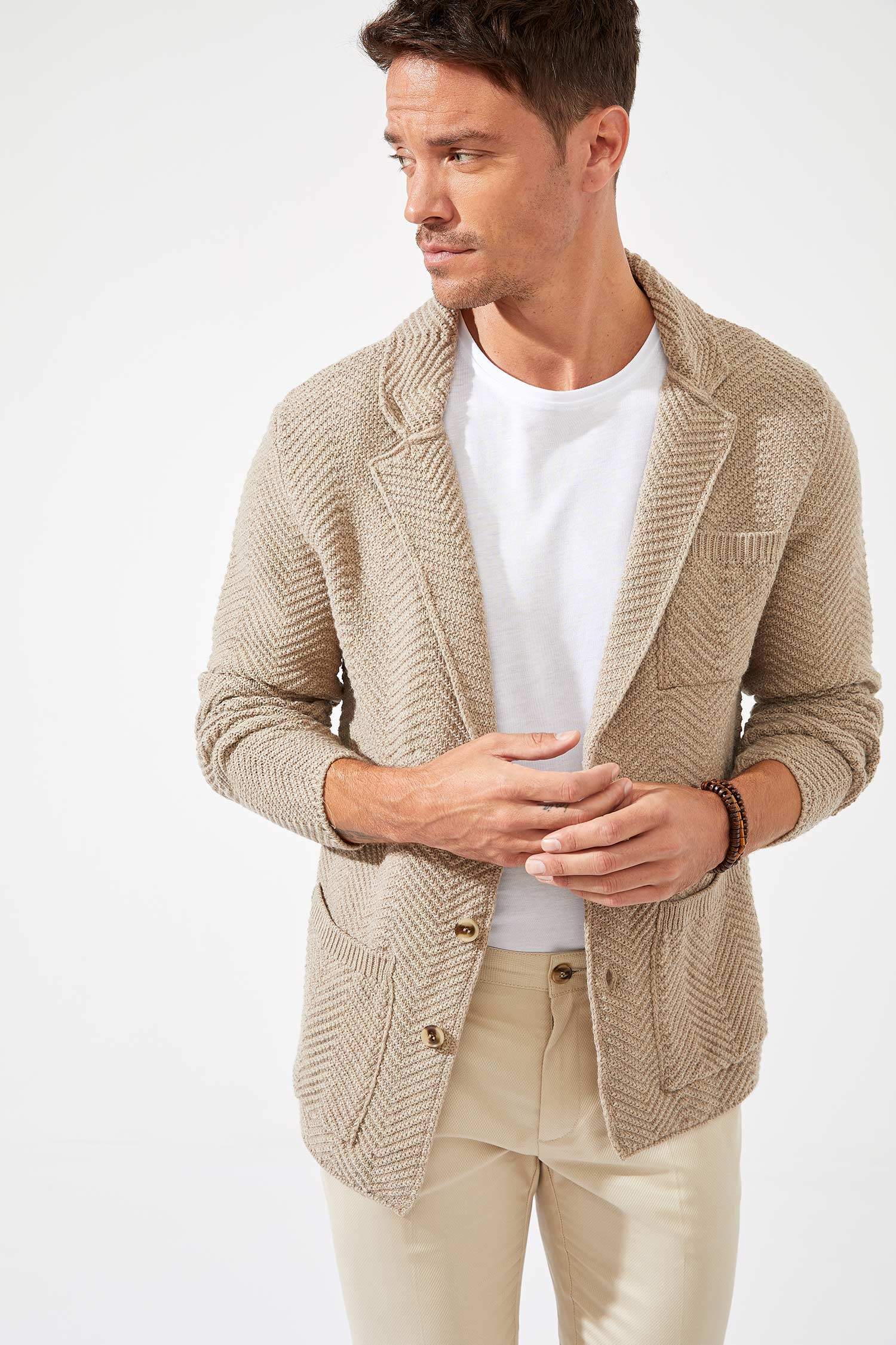 Slim Fit Triko Ceket