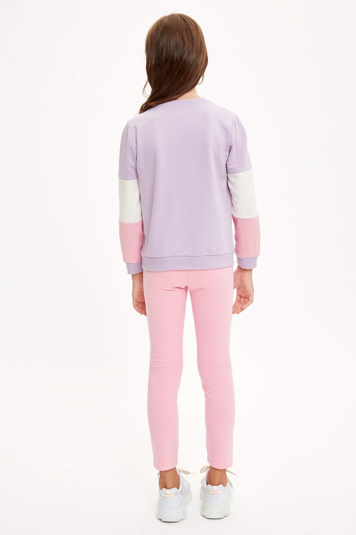 Kız Çocuk Unicorn Baskılı Sweatshirt ve Tayt Takım