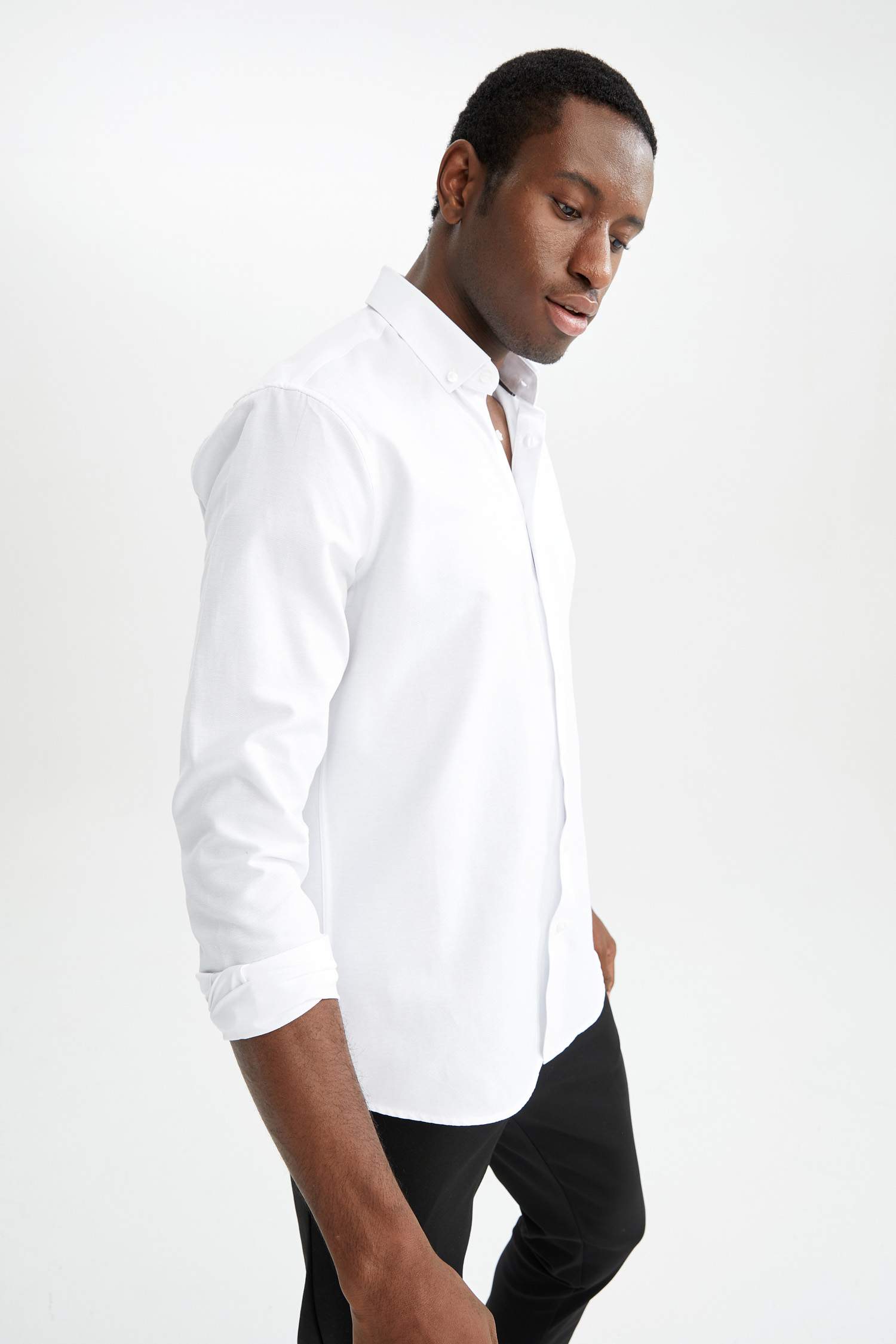 Modern Fit Polo Yaka Uzun Kollu Gömlek