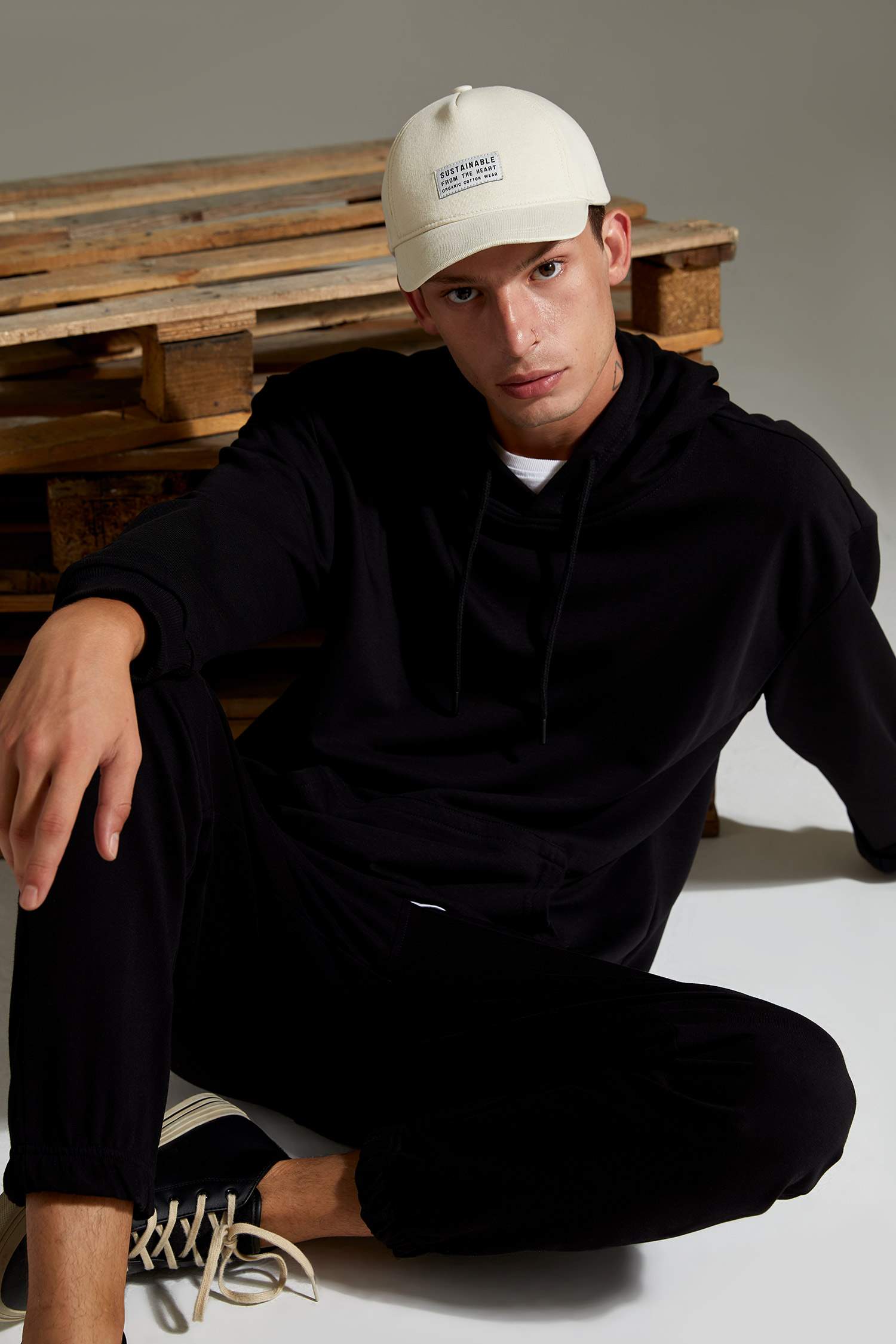 Oversize Fit Kapüşonlu Basic Pamuklu İçi Yumuşak Tüylü Sweatshirt