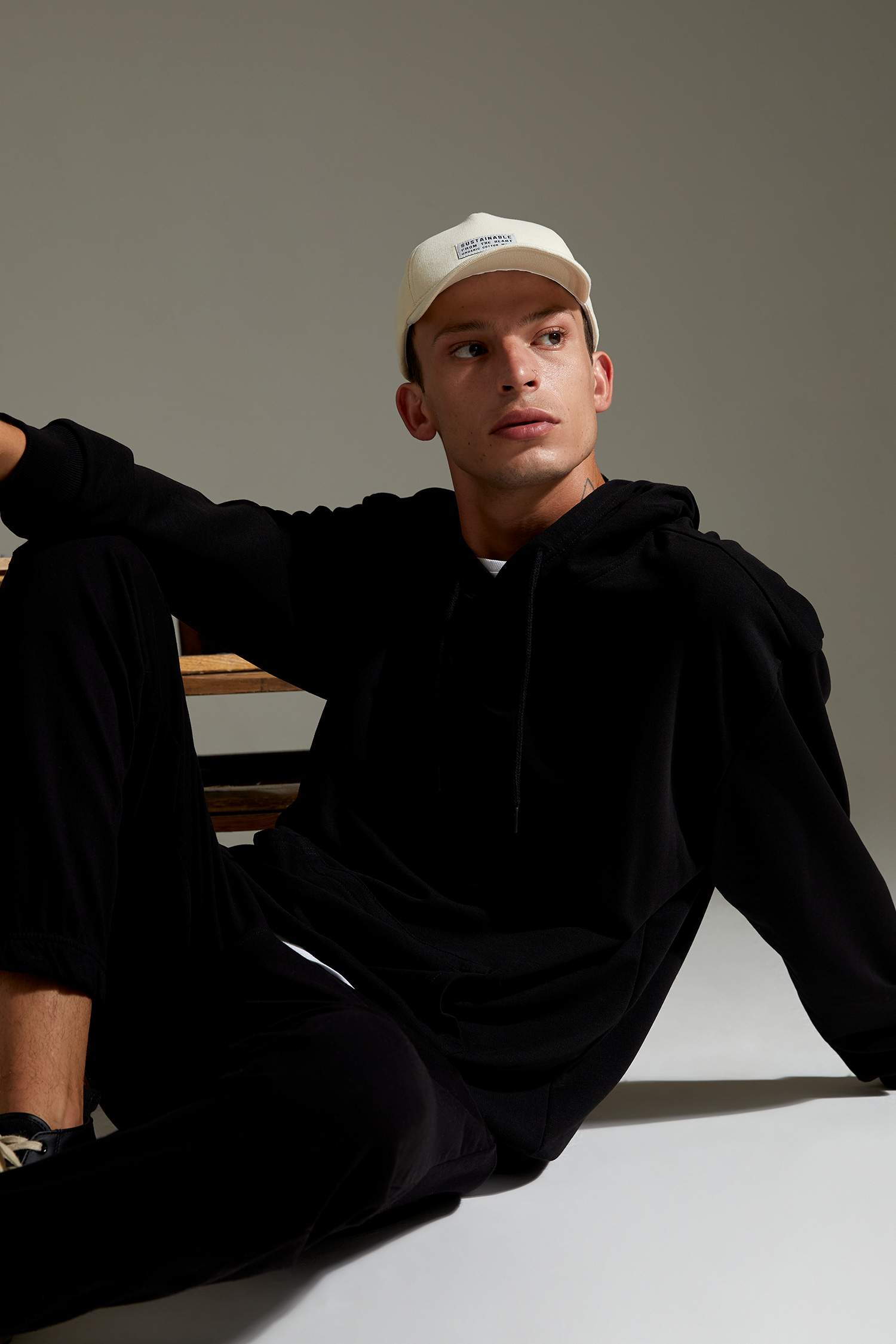 Oversize Fit Kapüşonlu Basic Pamuklu İçi Yumuşak Tüylü Sweatshirt