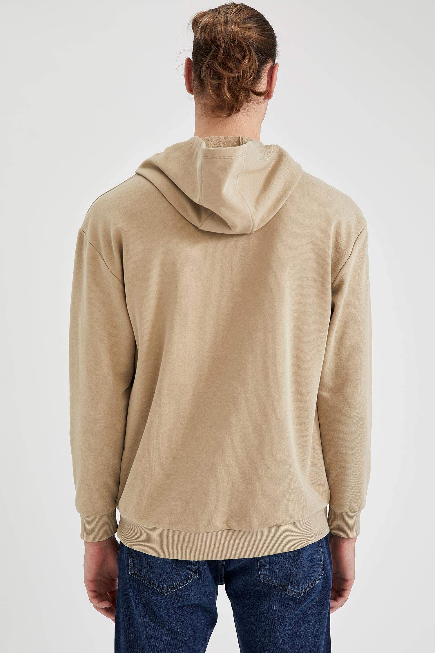 Oversize Fit Kapüşonlu Basic Pamuklu İçi Yumuşak Tüylü Sweatshirt