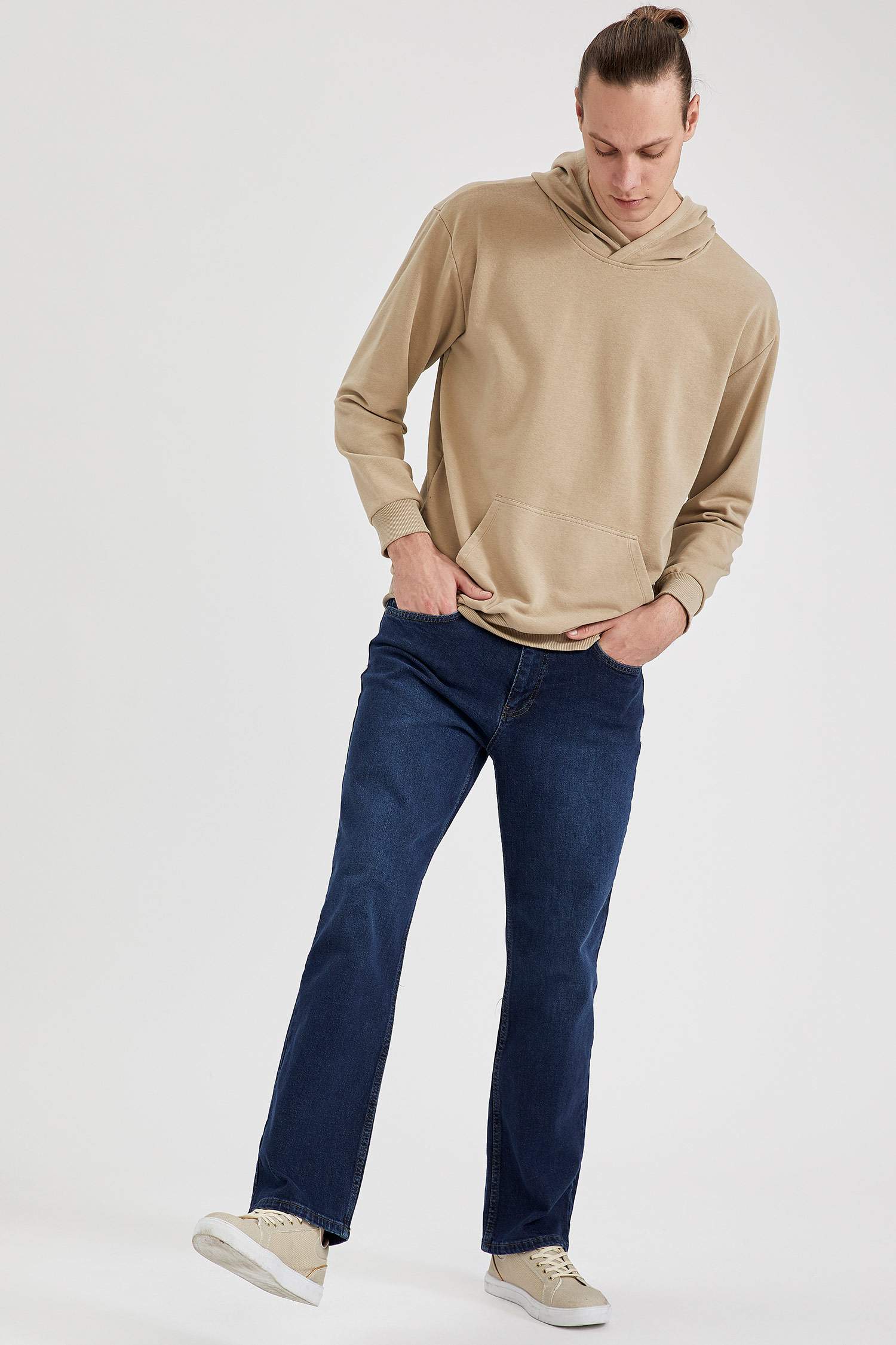 Oversize Fit Kapüşonlu Basic Pamuklu İçi Yumuşak Tüylü Sweatshirt