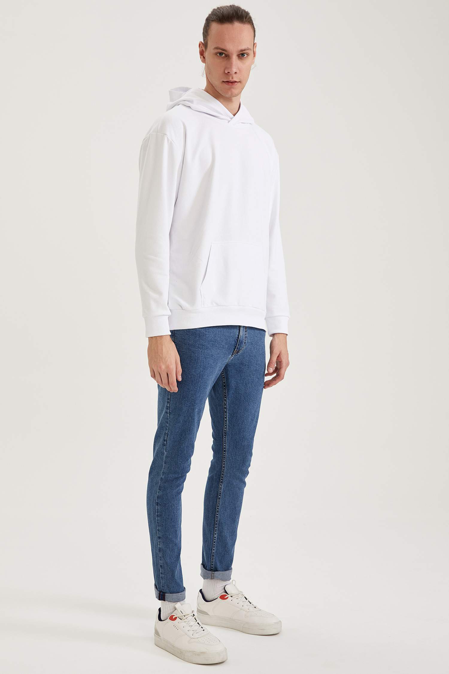 Oversize Fit Kapüşonlu Basic Pamuklu İçi Yumuşak Tüylü Sweatshirt