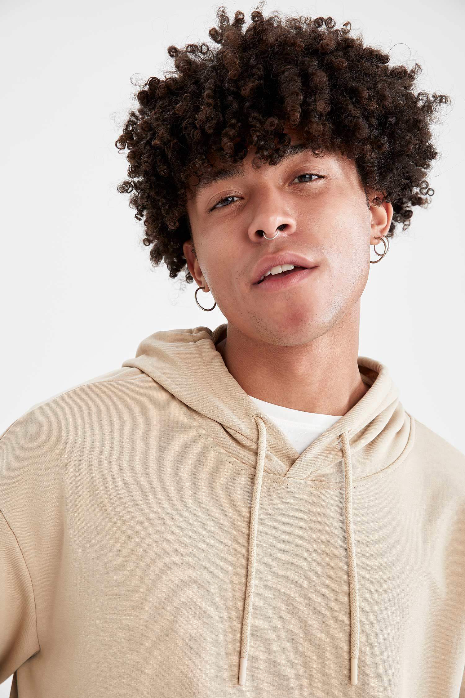 Oversize Fit Kapüşonlu Basic Pamuklu İçi Yumuşak Tüylü Sweatshirt