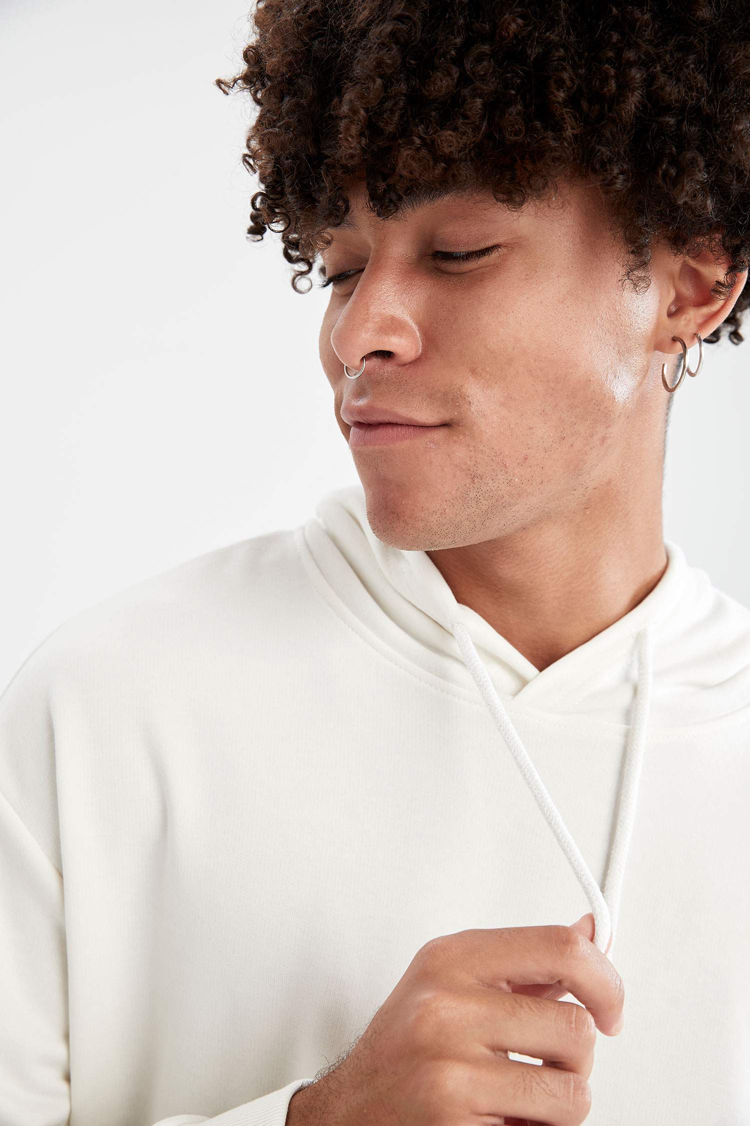 Oversize Fit Kapüşonlu Basic Pamuklu İçi Yumuşak Tüylü Sweatshirt