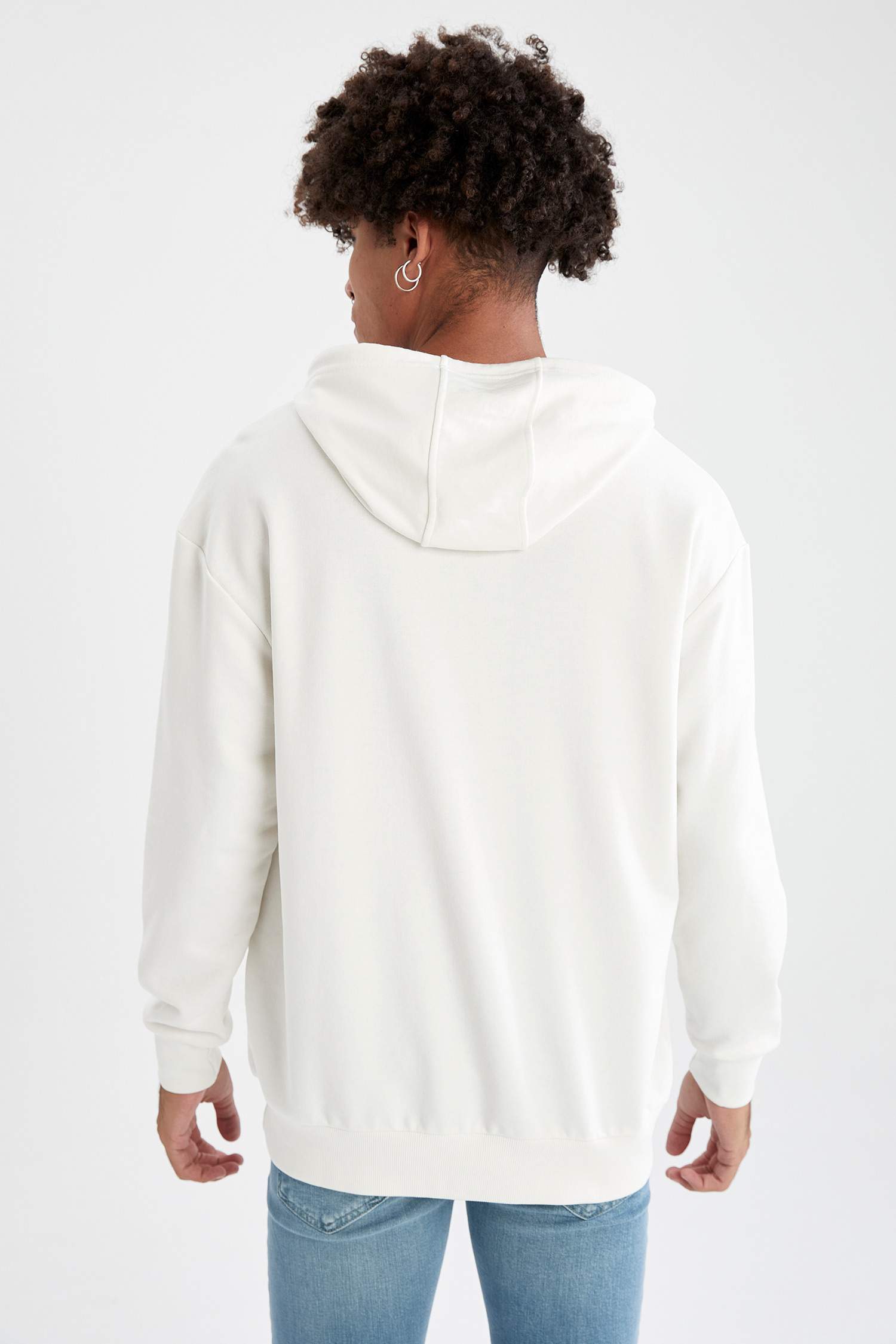 Oversize Fit Kapüşonlu Basic Pamuklu İçi Yumuşak Tüylü Sweatshirt