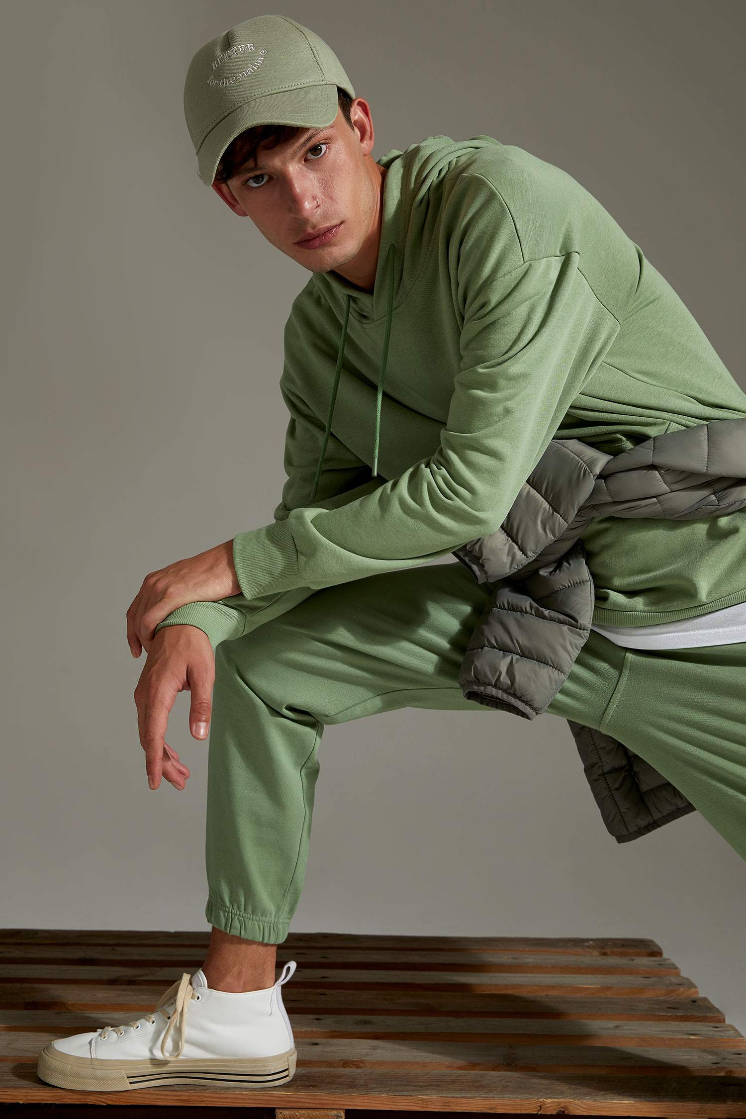 Oversize Fit Kapüşonlu Basic Pamuklu İçi Yumuşak Tüylü Sweatshirt