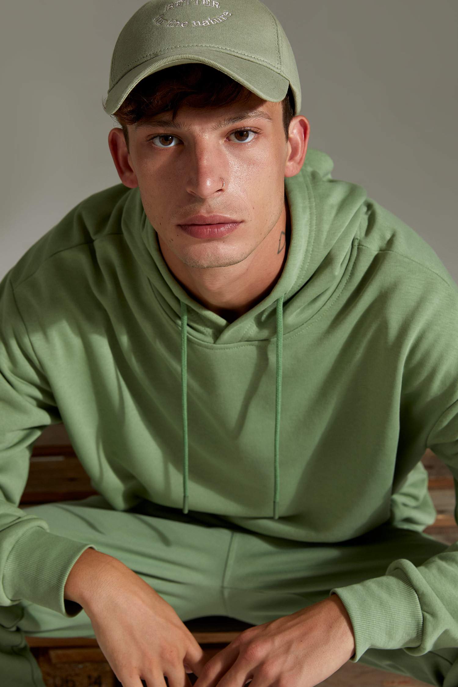 Oversize Fit Kapüşonlu Basic Pamuklu İçi Yumuşak Tüylü Sweatshirt
