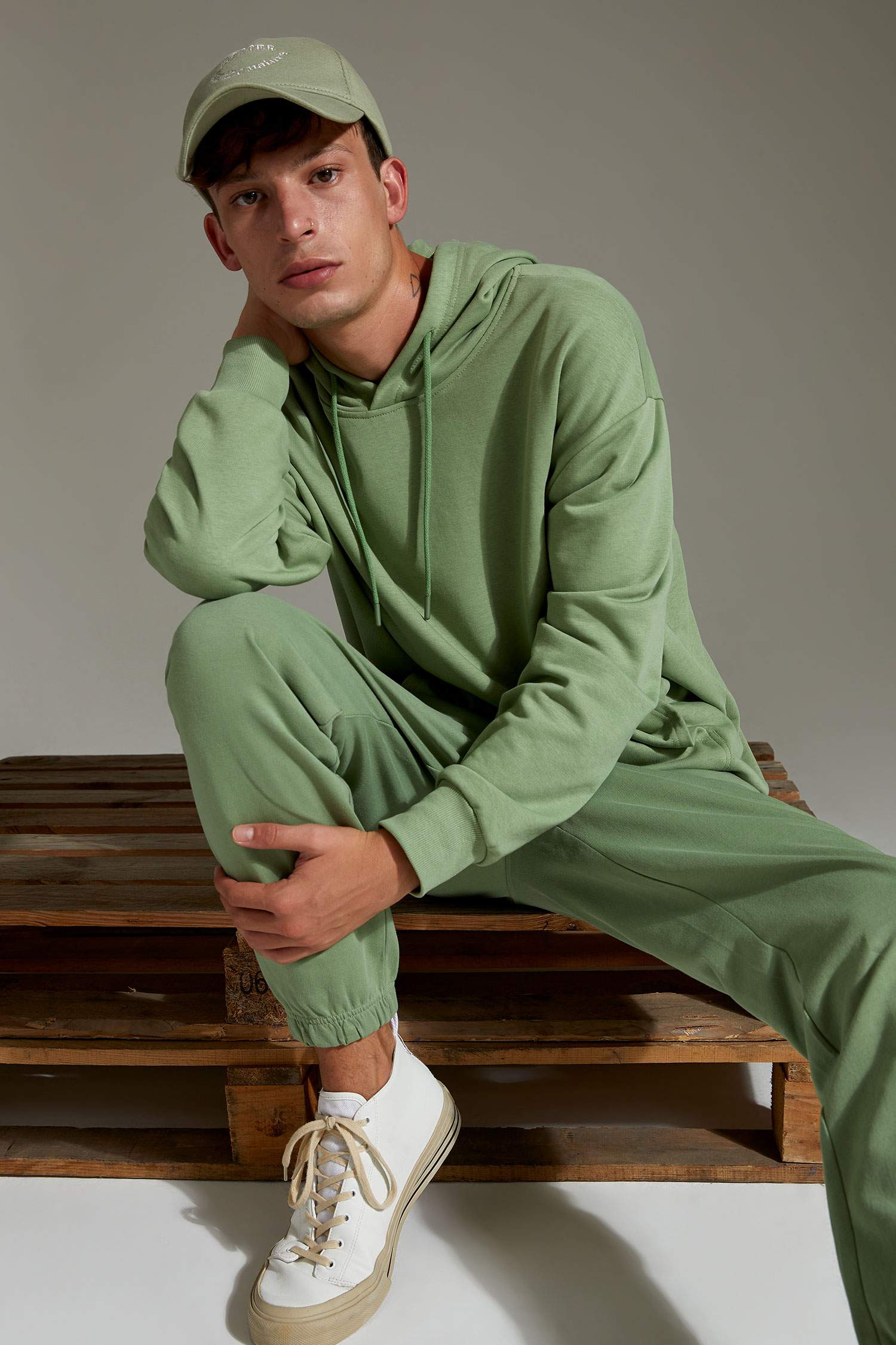 Oversize Fit Kapüşonlu Basic Pamuklu İçi Yumuşak Tüylü Sweatshirt