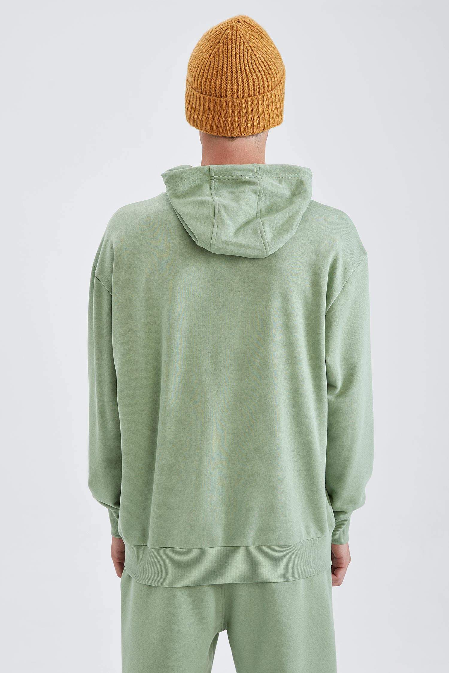 Oversize Fit Kapüşonlu Basic Pamuklu İçi Yumuşak Tüylü Sweatshirt