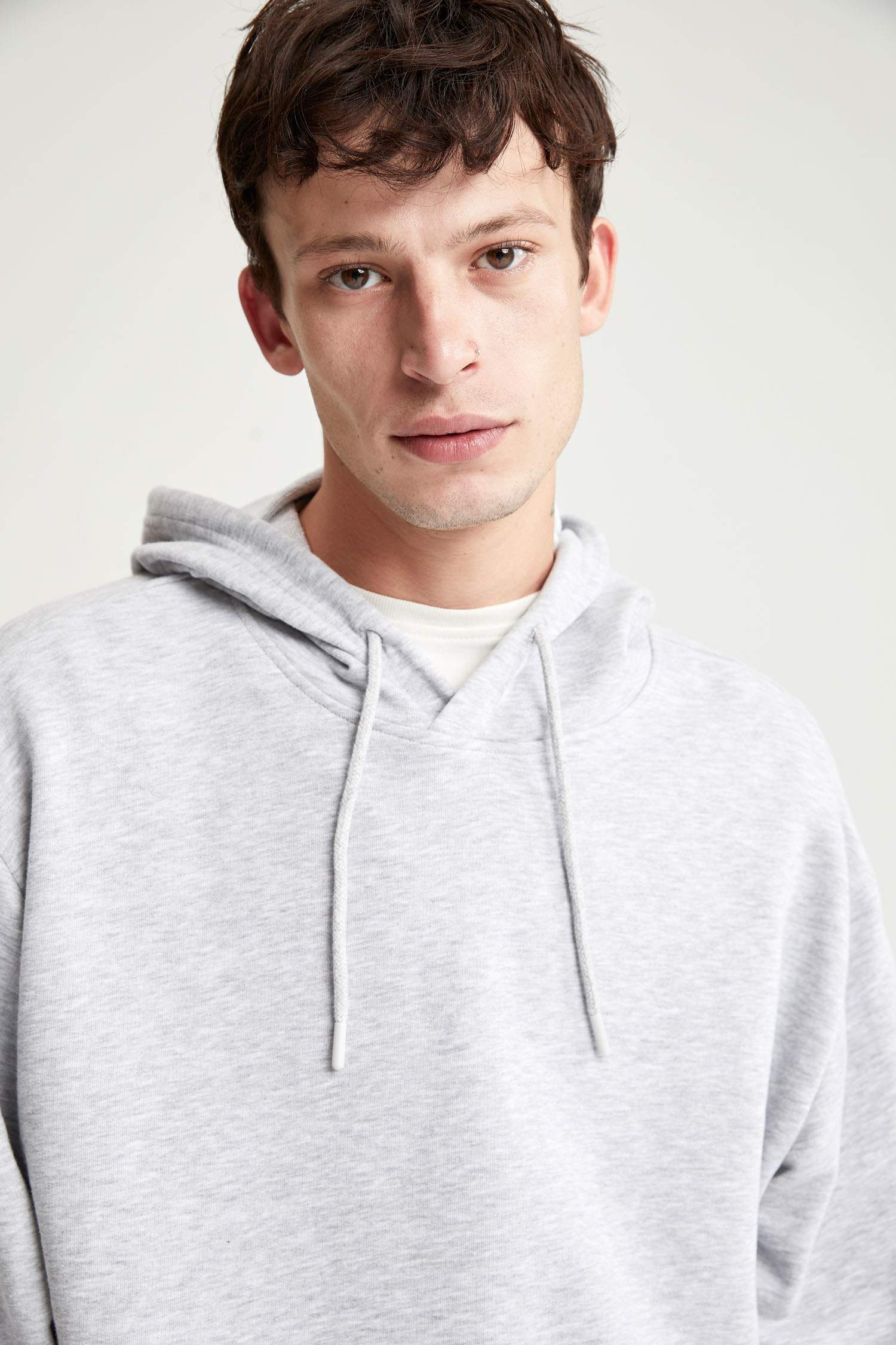 Oversize Fit Kapüşonlu Basic Pamuklu İçi Yumuşak Tüylü Sweatshirt