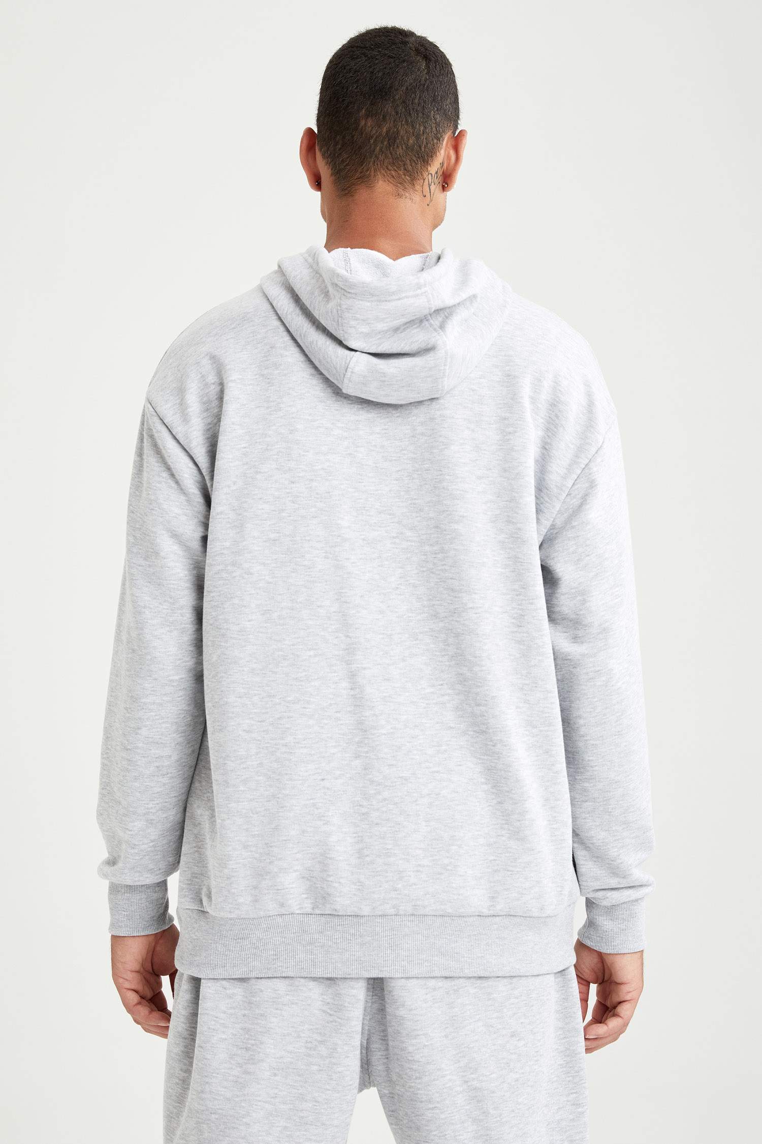 Oversize Fit Kapüşonlu Basic Pamuklu İçi Yumuşak Tüylü Sweatshirt