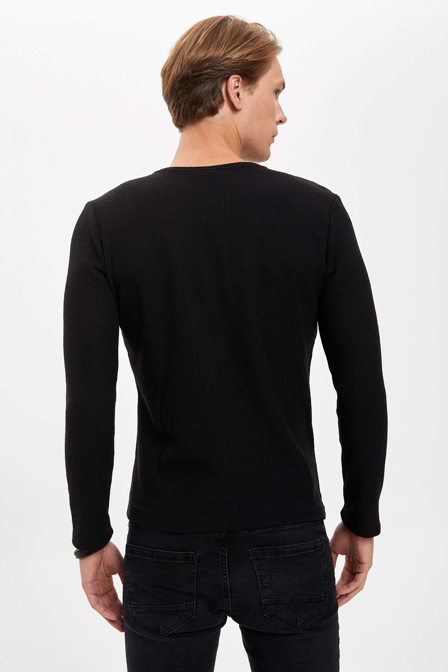 Uzun Kollu Slim Fit Basic Tişört