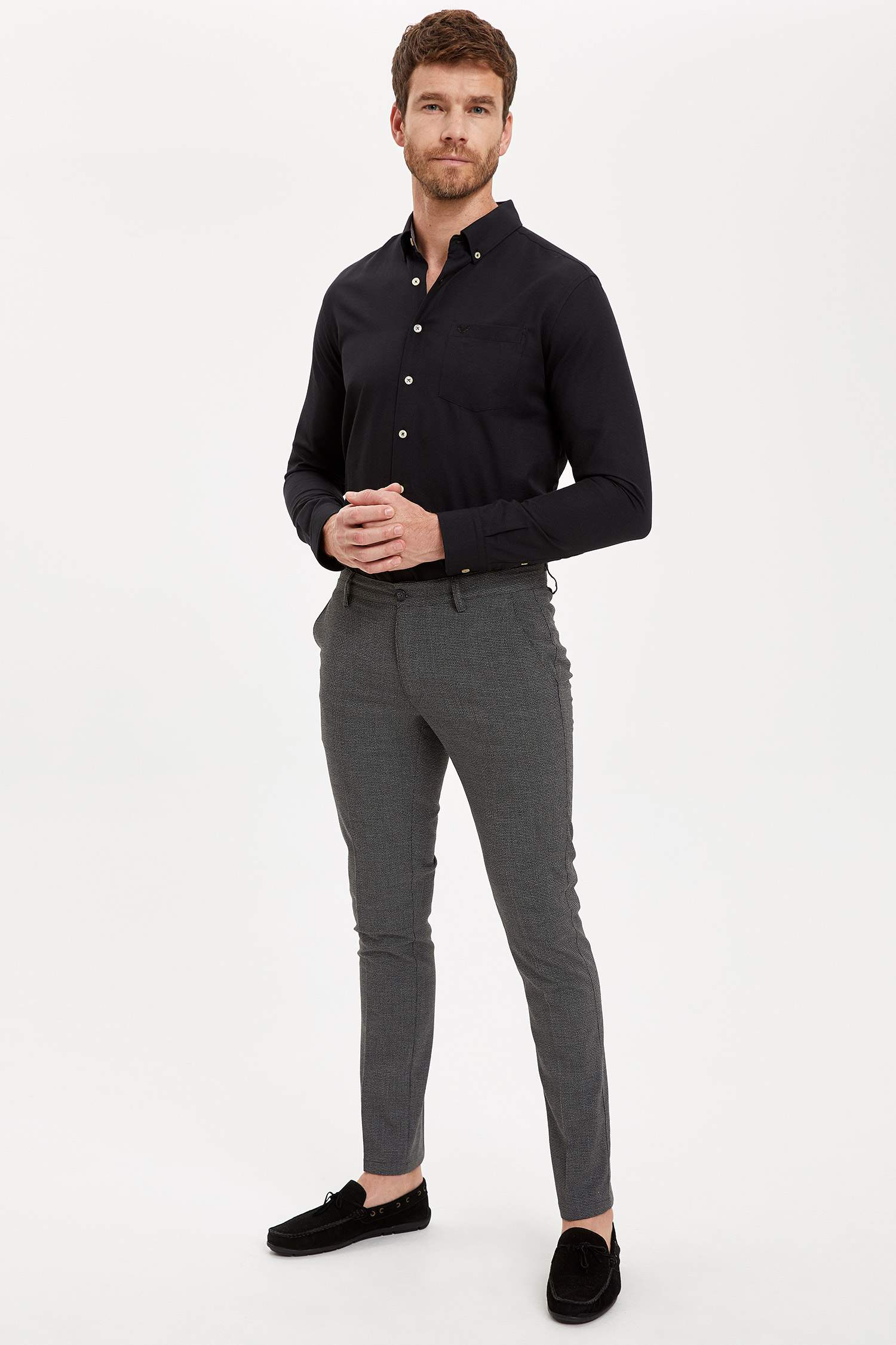 Uzun Kollu Modern Fit Oxford Gömlek