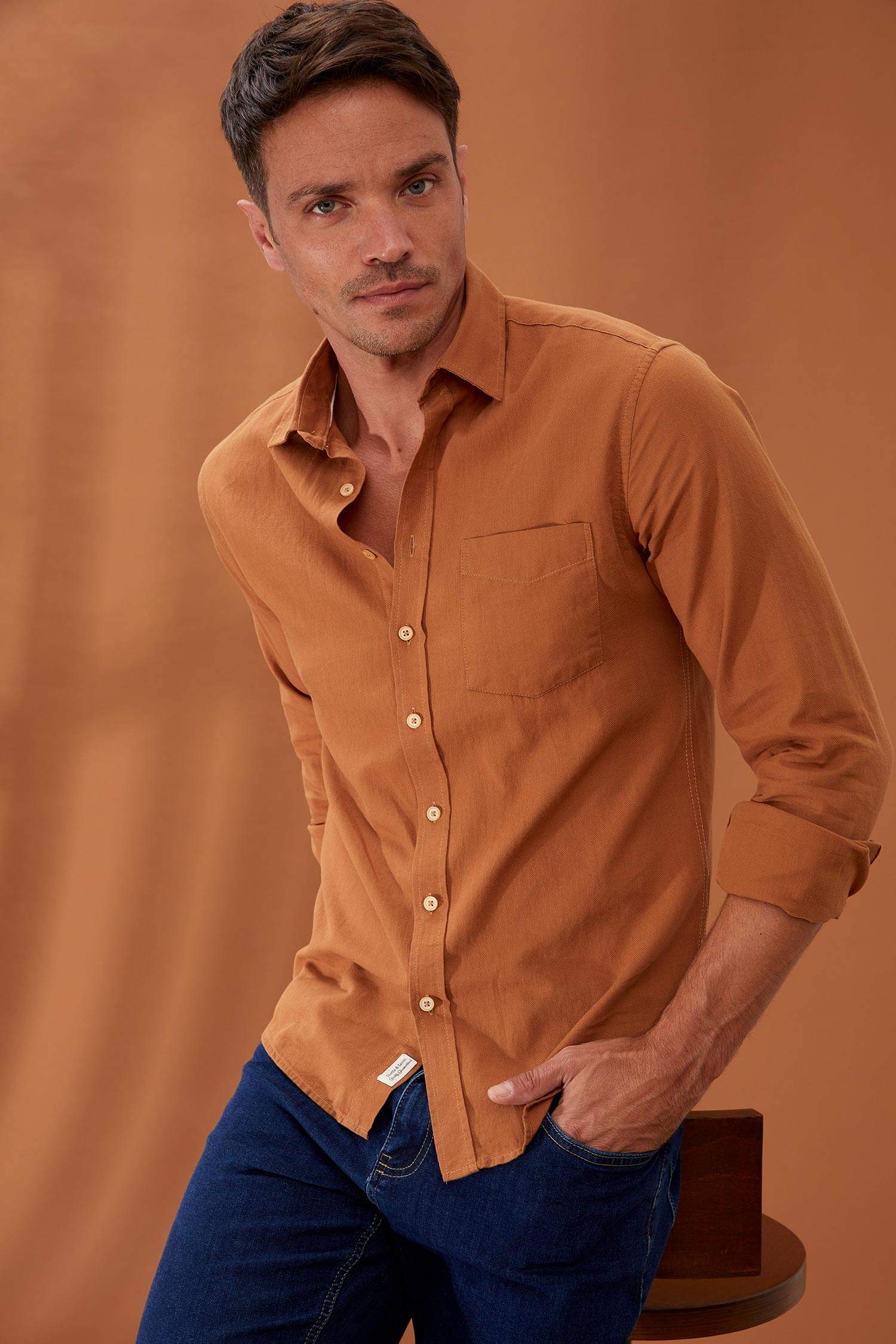Slim Fit Uzun Kollu Pamulu Gömlek