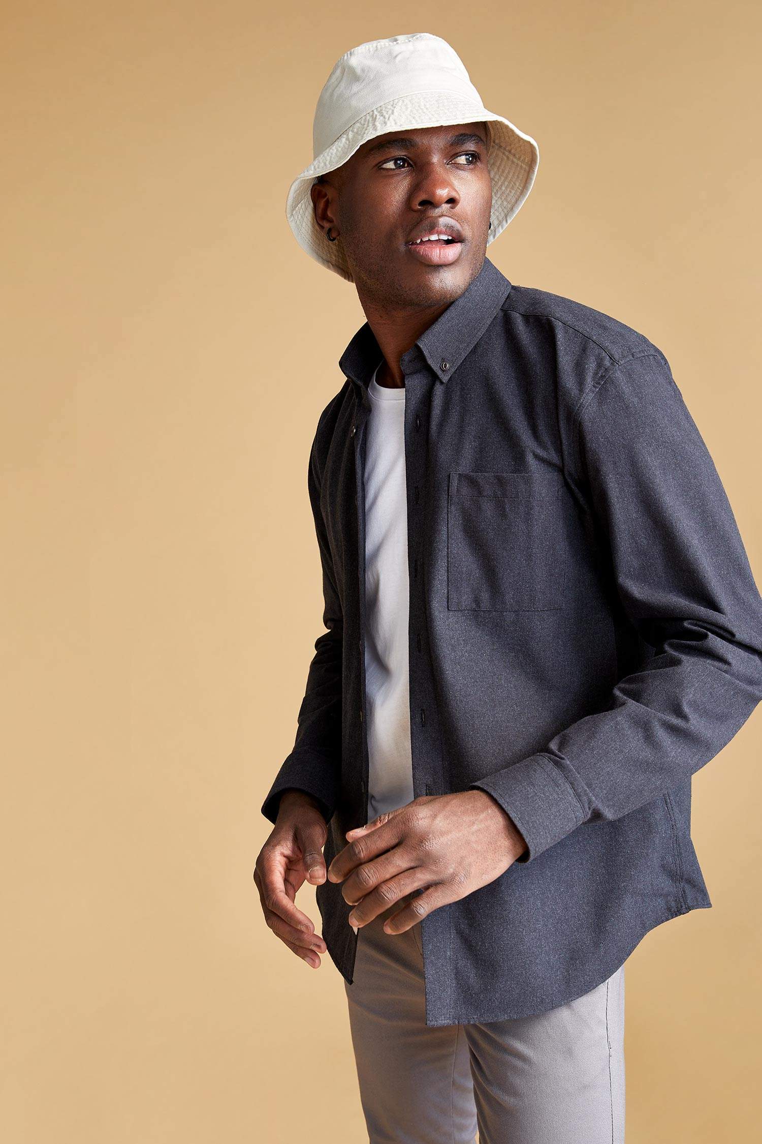 Modern Fit Basic Uzun Kollu Oduncu Gömlek