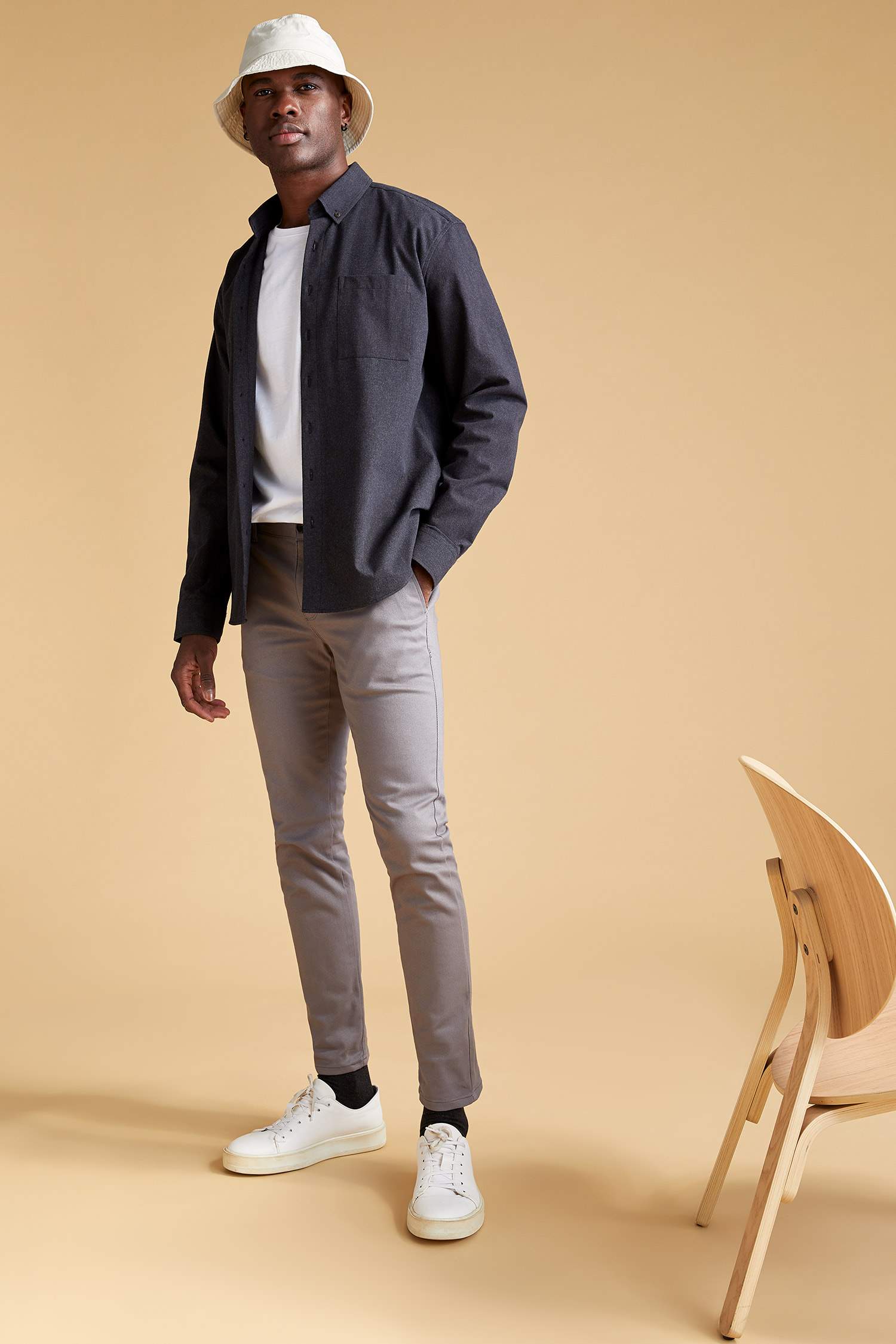Modern Fit Basic Uzun Kollu Oduncu Gömlek